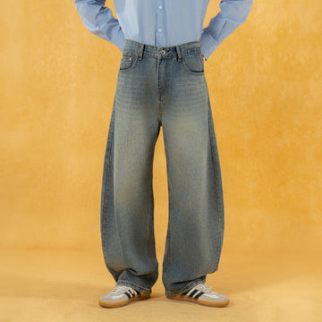 CLP Retro Washed Curved Jeans-Pants-Blue-S-Free Shipping Leatheretro