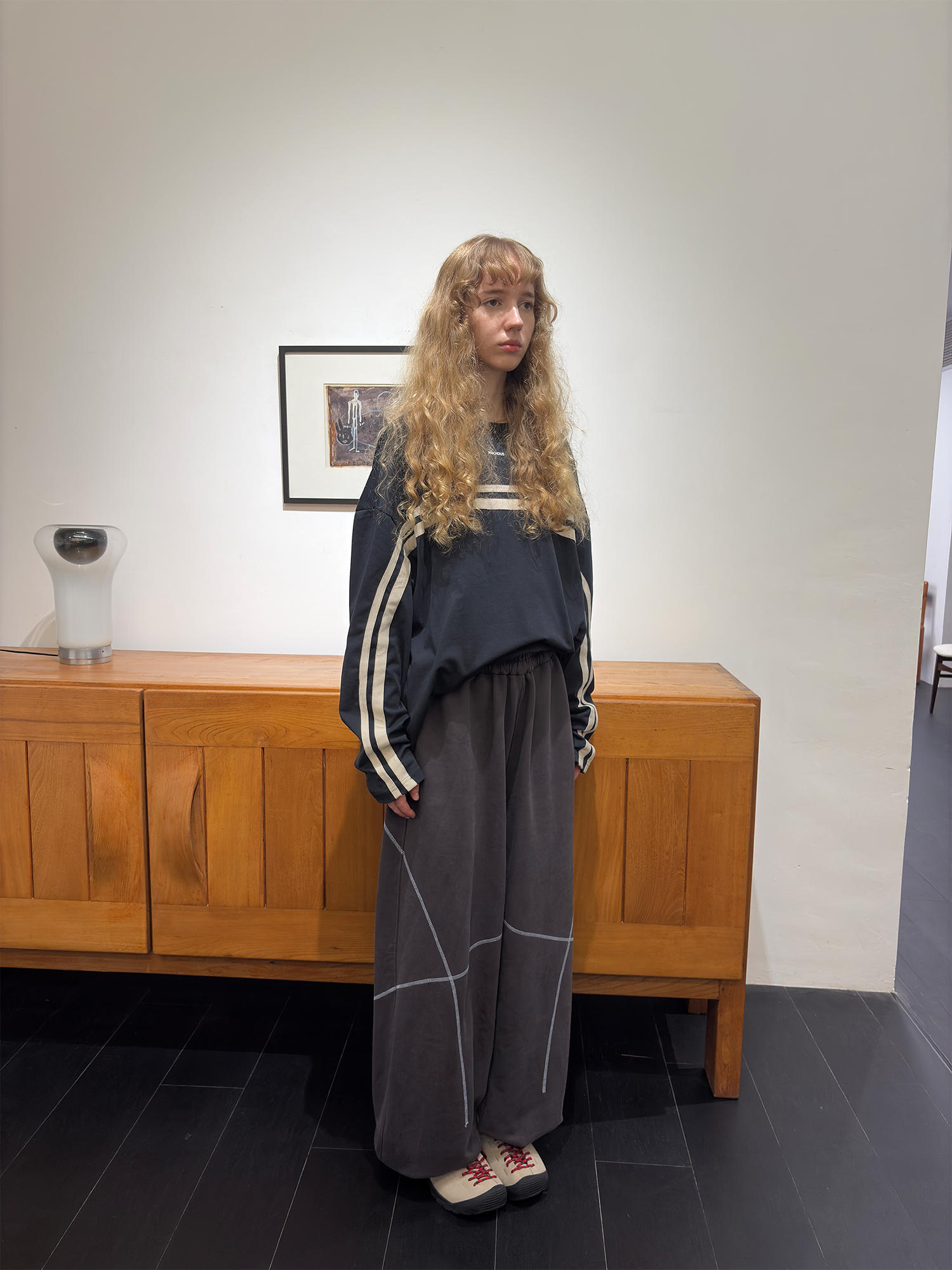 MIICHOUS Paneled Contrast-Stitch Sweatpants-Pants-S-Black-Free Shipping Leatheretro