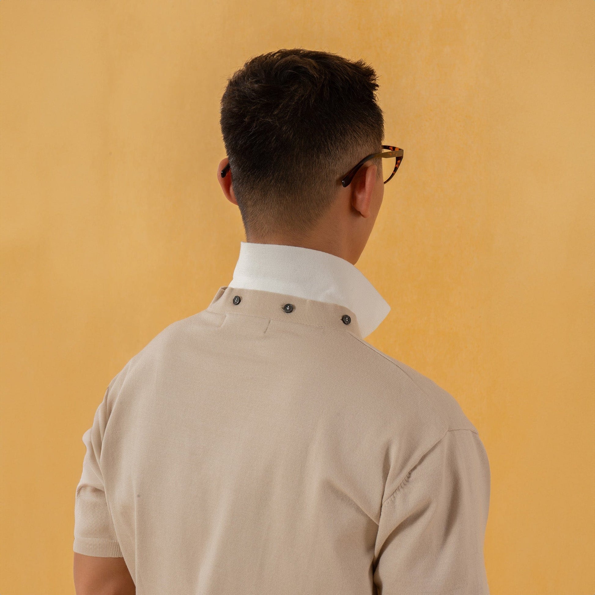 CLP V-Neck Detachable Collar Knitted Tee-T Shirt-S-Apricot-Free Shipping Leatheretro