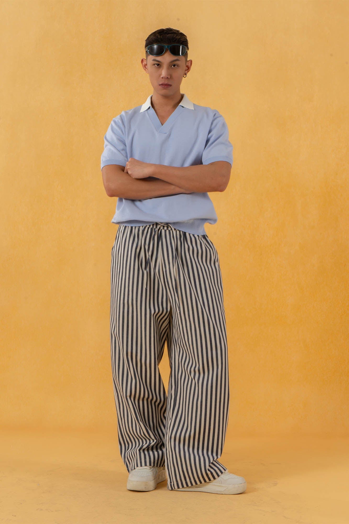 CLP V-Neck Detachable Collar Knitted Tee-T Shirt-S-Apricot-Free Shipping Leatheretro