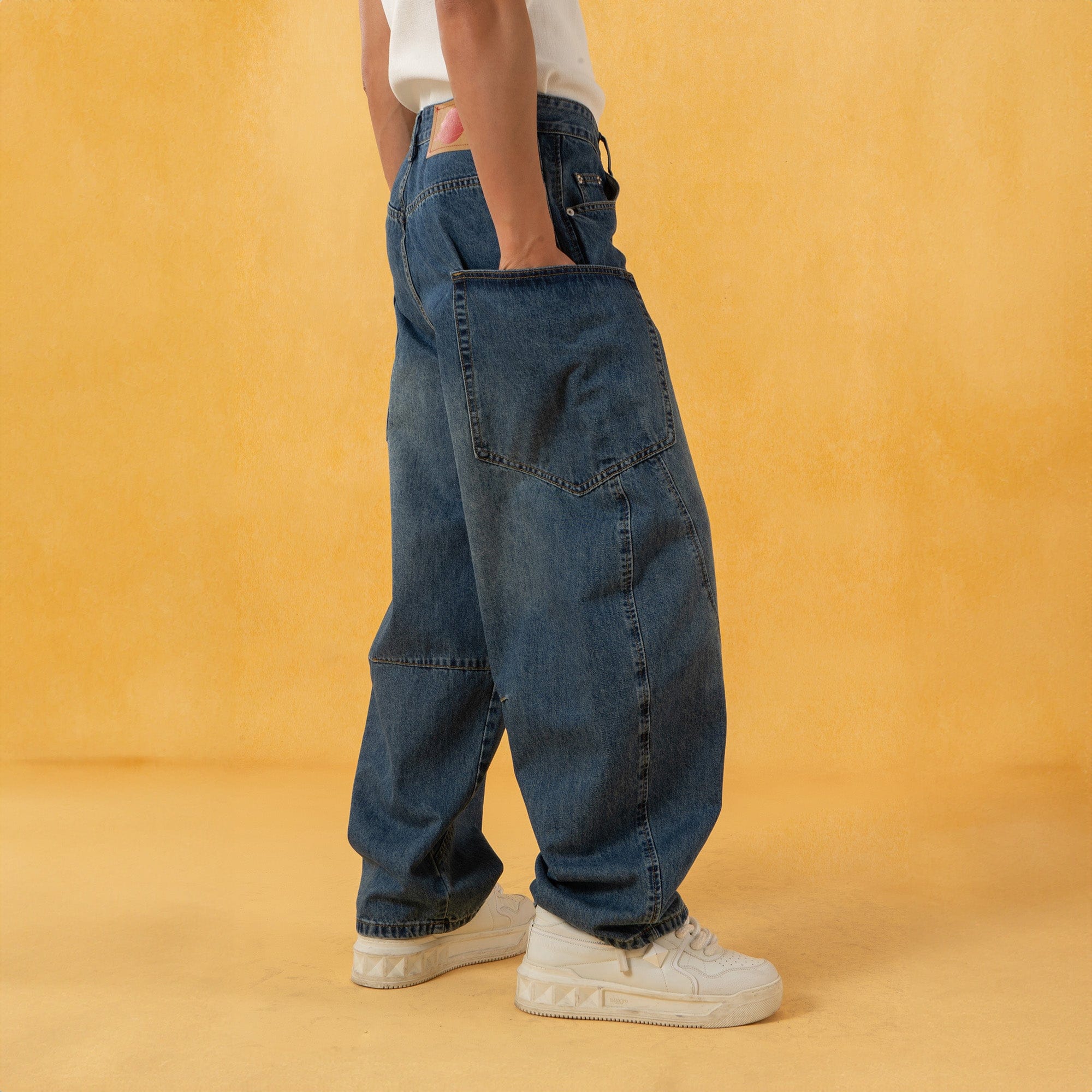 CLP Spliced Big-Pocket Curved Jeans-Jeans-S-Free Shipping Leatheretro