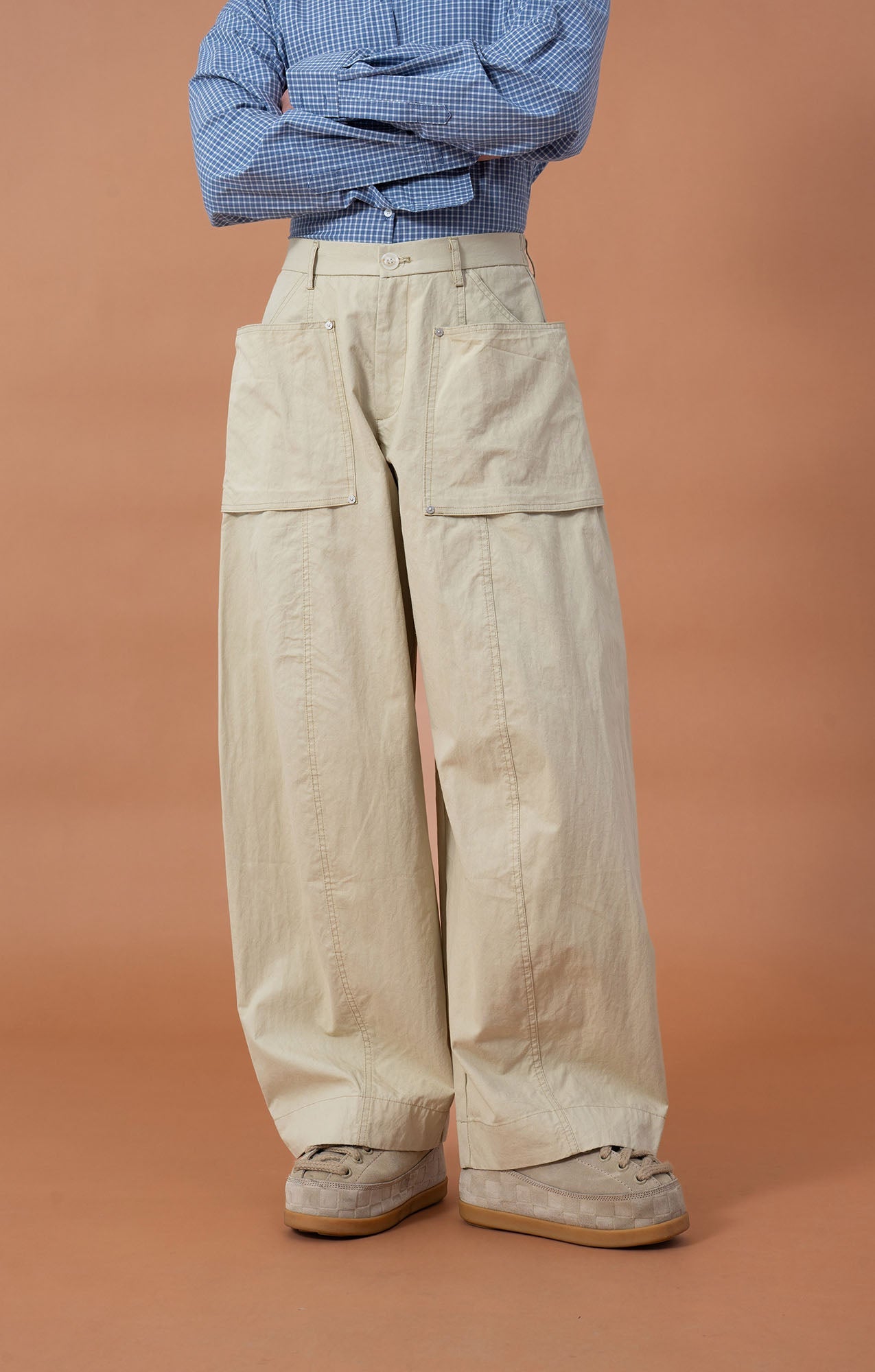 CLP Utility Big-Pocket Barrel Pants-Pants-M-Black-Free Shipping Leatheretro