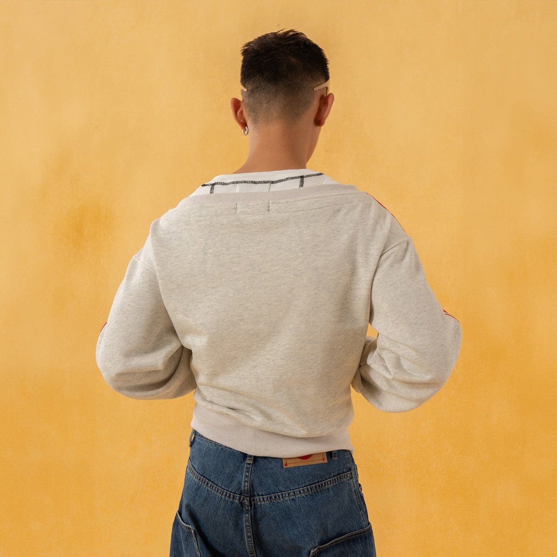 CLP Off-Shoulder Striped Zip-Up Cropped Sweatshirt-Jacket-S-Free Shipping Leatheretro