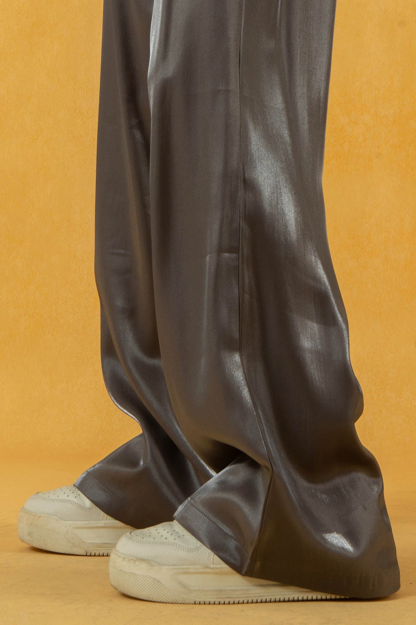 CLP The Liquid Silver Wide-Leg Pants-Pants-S-Black-Free Shipping Leatheretro