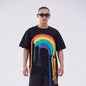 CLP Rainbow Tassel T-Shirt-T Shirt-M-Black-Free Shipping Leatheretro