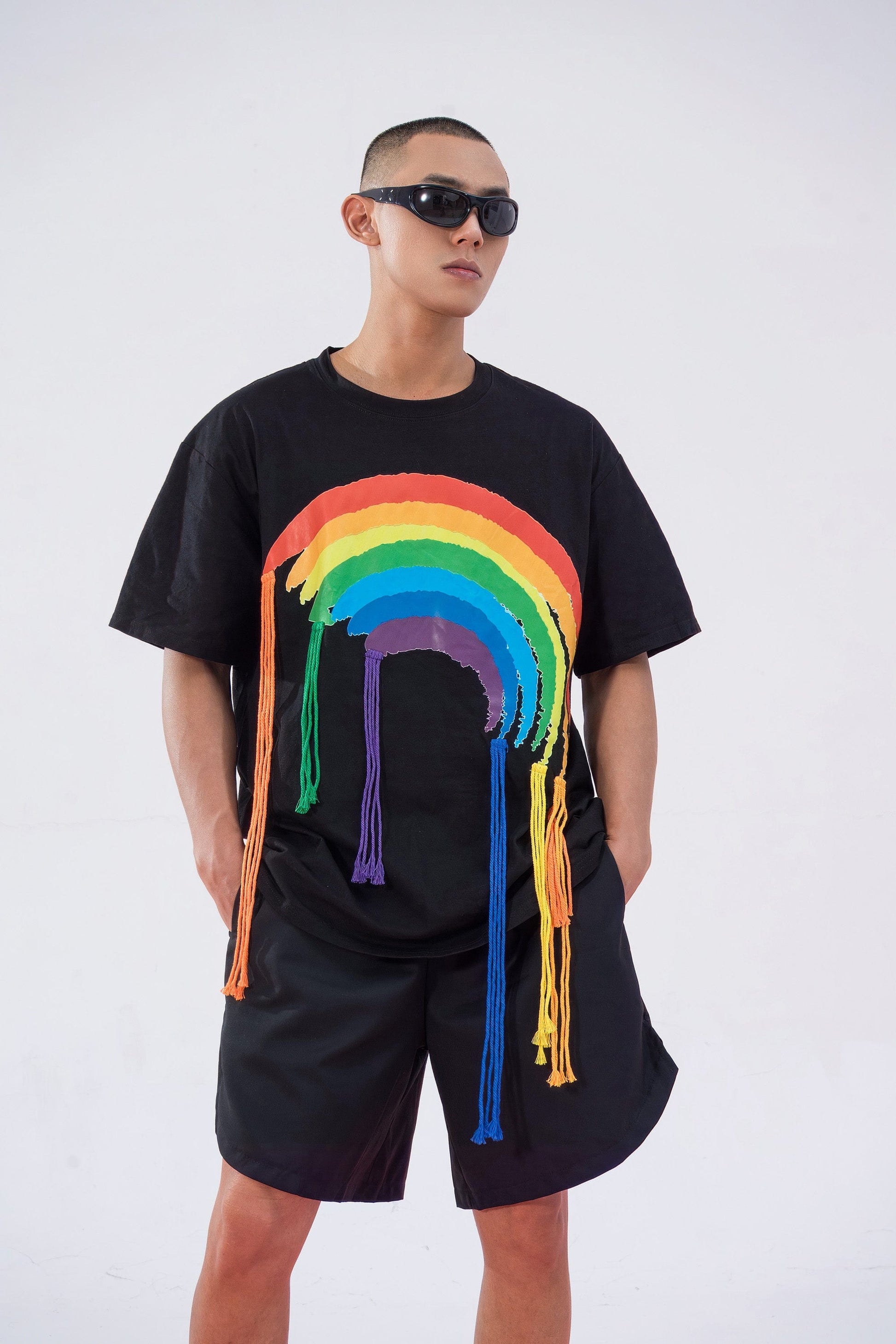 CLP Rainbow Tassel T-Shirt-T Shirt-M-Black-Free Shipping Leatheretro