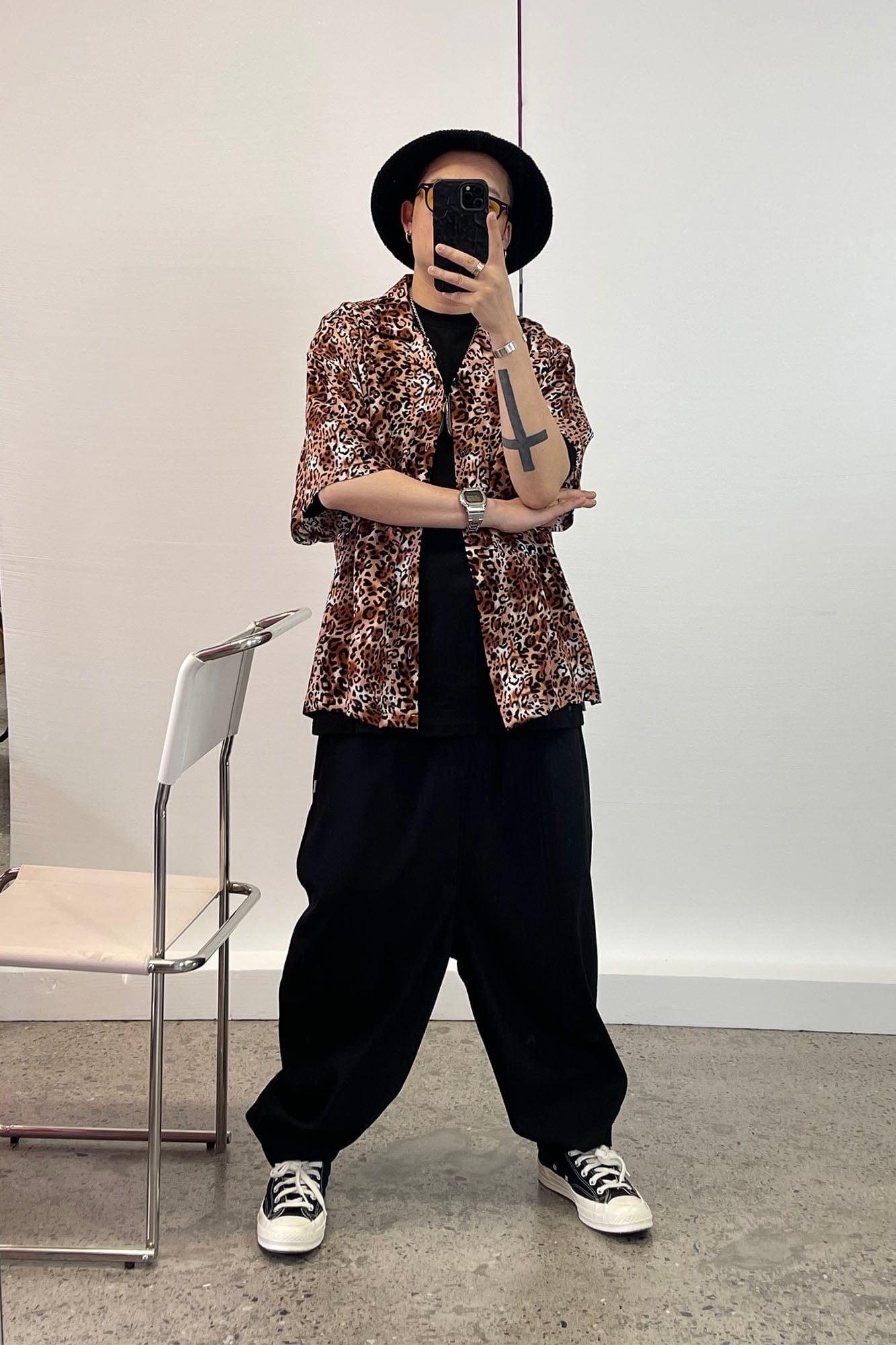 ME DA IGUAL Classic Leopard Full-Print Half Shirt-Half shirt-M-Free Shipping Leatheretro