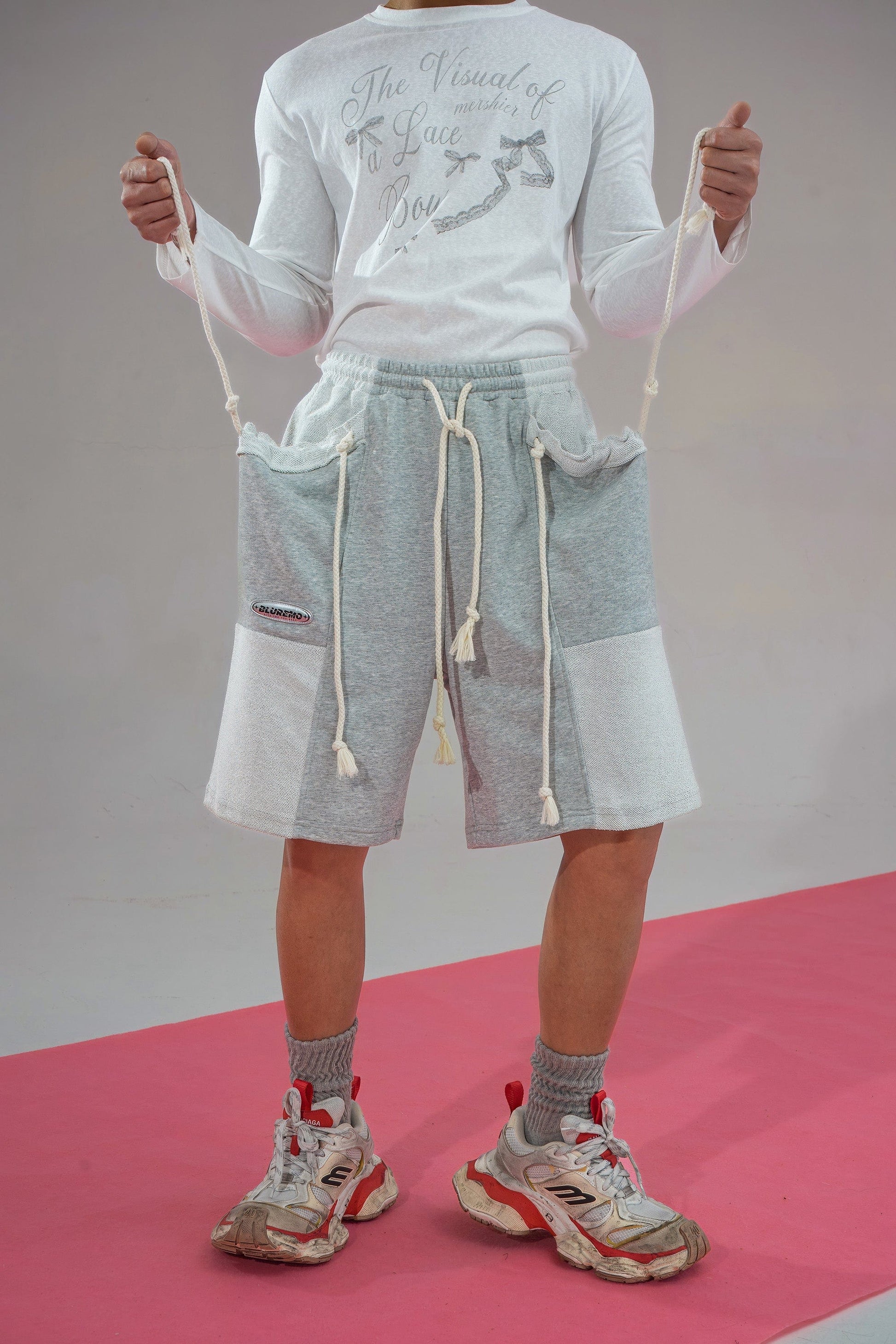 CLP Star Deconstructed Draw-String Pocket Shorts-Shorts-M-Dark Grey-Free Shipping Leatheretro