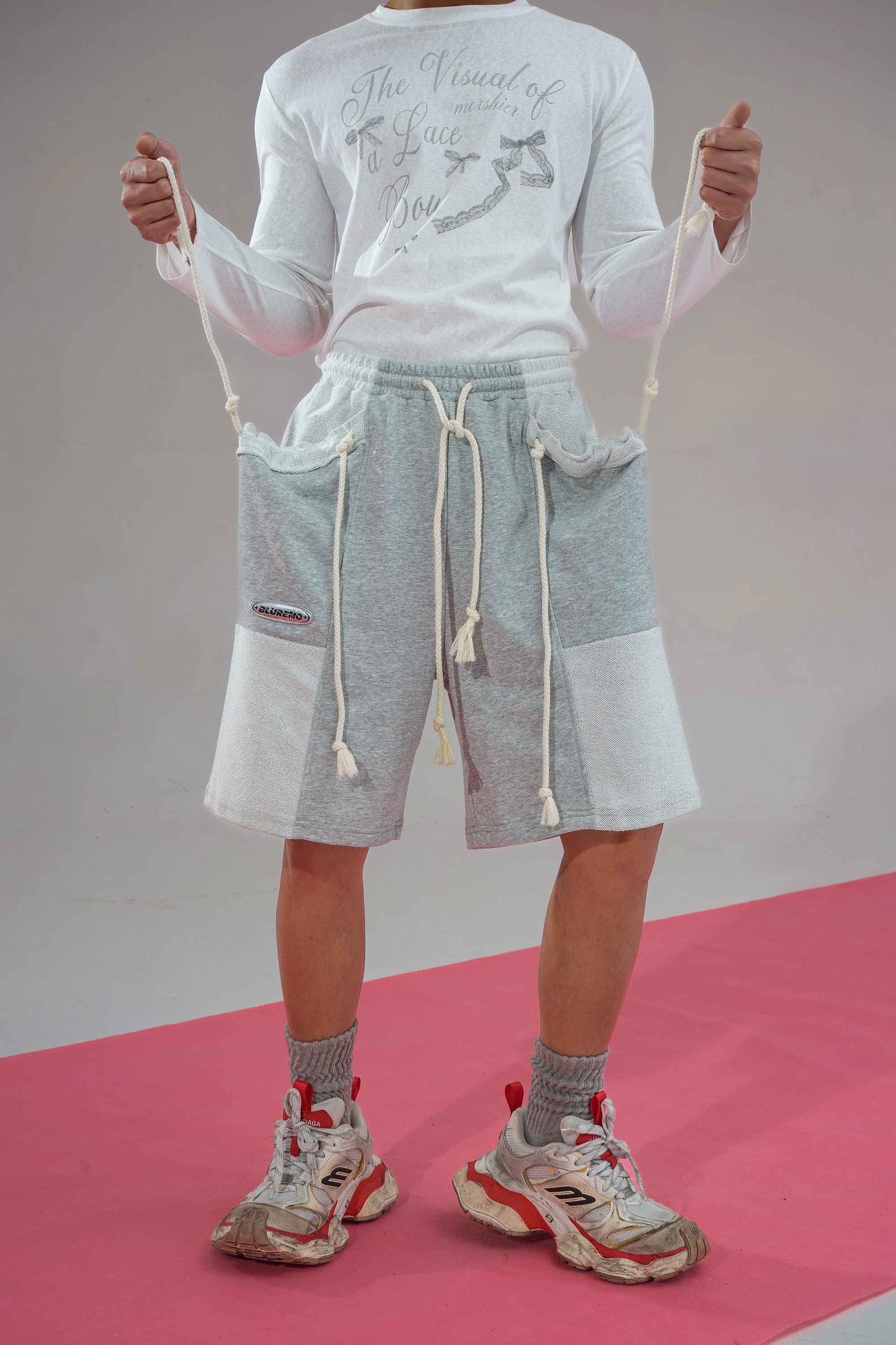 CLP Star Deconstructed Draw-String Pocket Shorts-Shorts-M-Dark Grey-Free Shipping Leatheretro