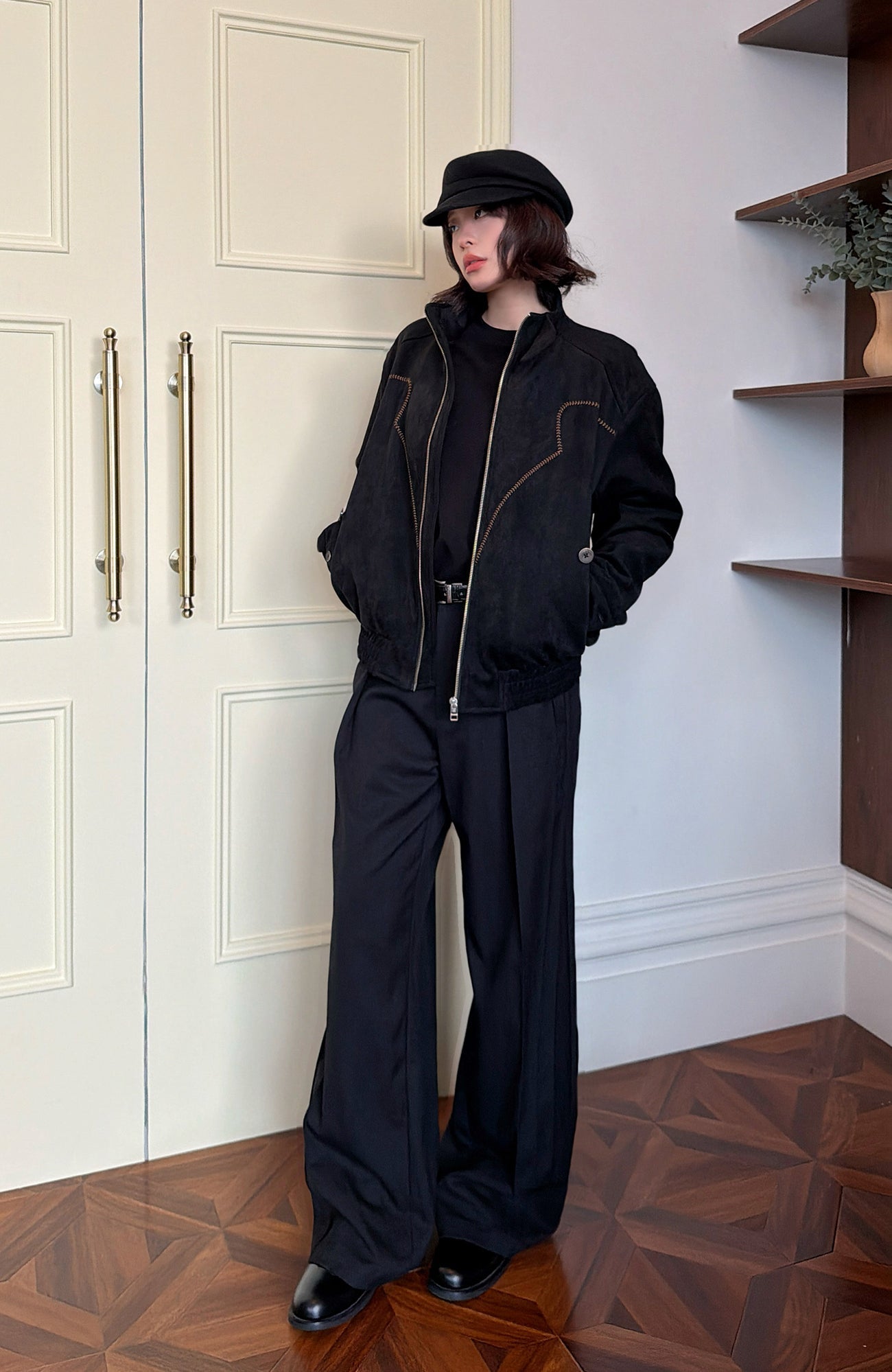 OKAYTHXBYE Wool-Padded Faux Suede Jacket-Jacket-S (Preorder)-Free Shipping Leatheretro