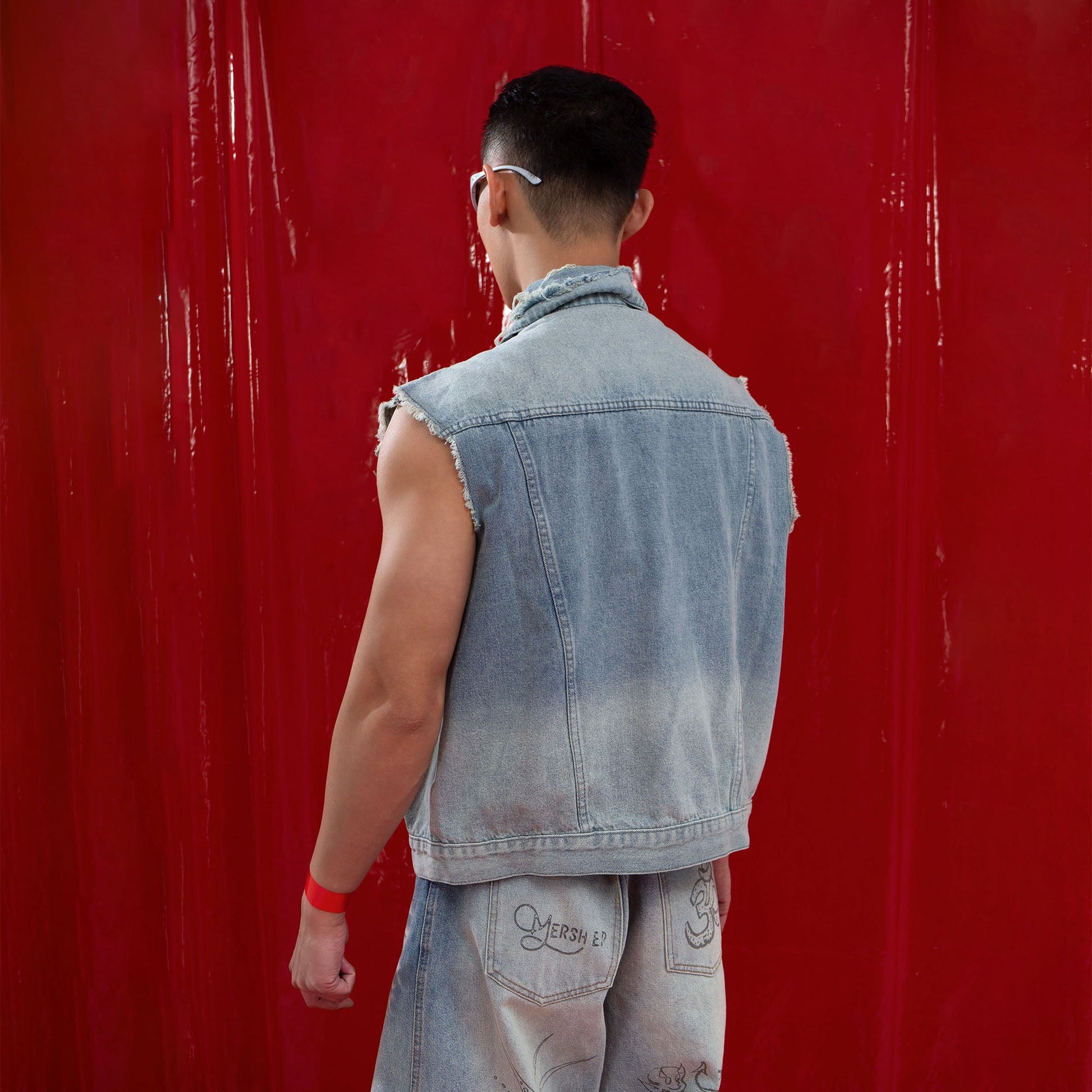 CLP Washed Frayed-Hem Vest-Vest-M (Preorder)-Free Shipping Leatheretro