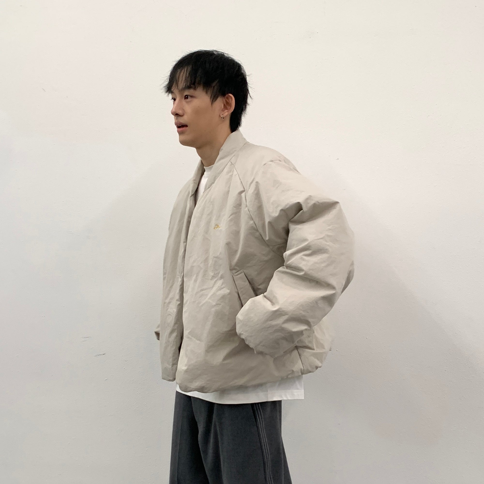 ROARINGWILD A ARCH Minimal Hidden Snap Puffer Jacket-Jacket-XS-Apricot-Free Shipping Leatheretro
