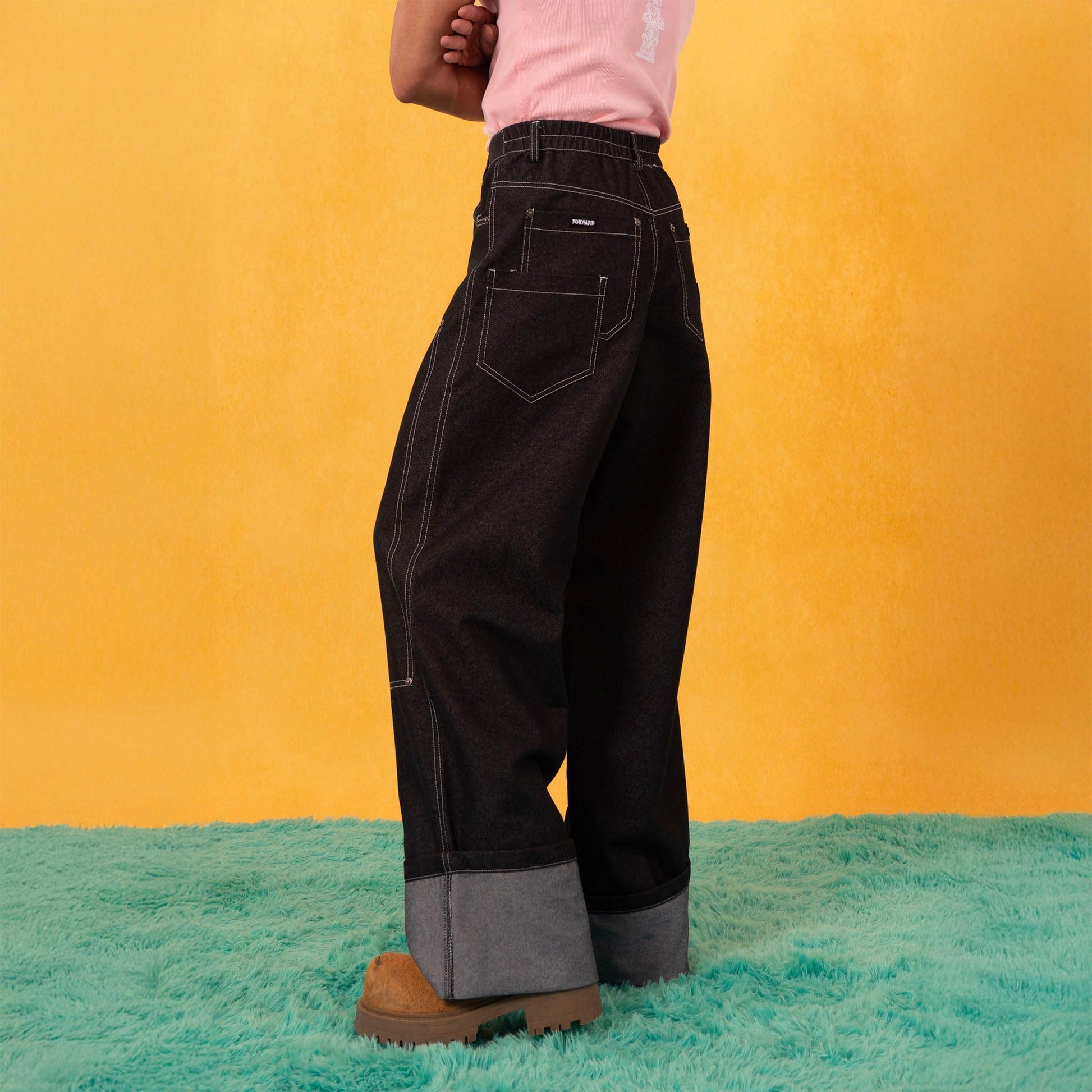 CLP Retro Double-Knee Fold Hem Raw Jeans-Jeans-M-Free Shipping Leatheretro