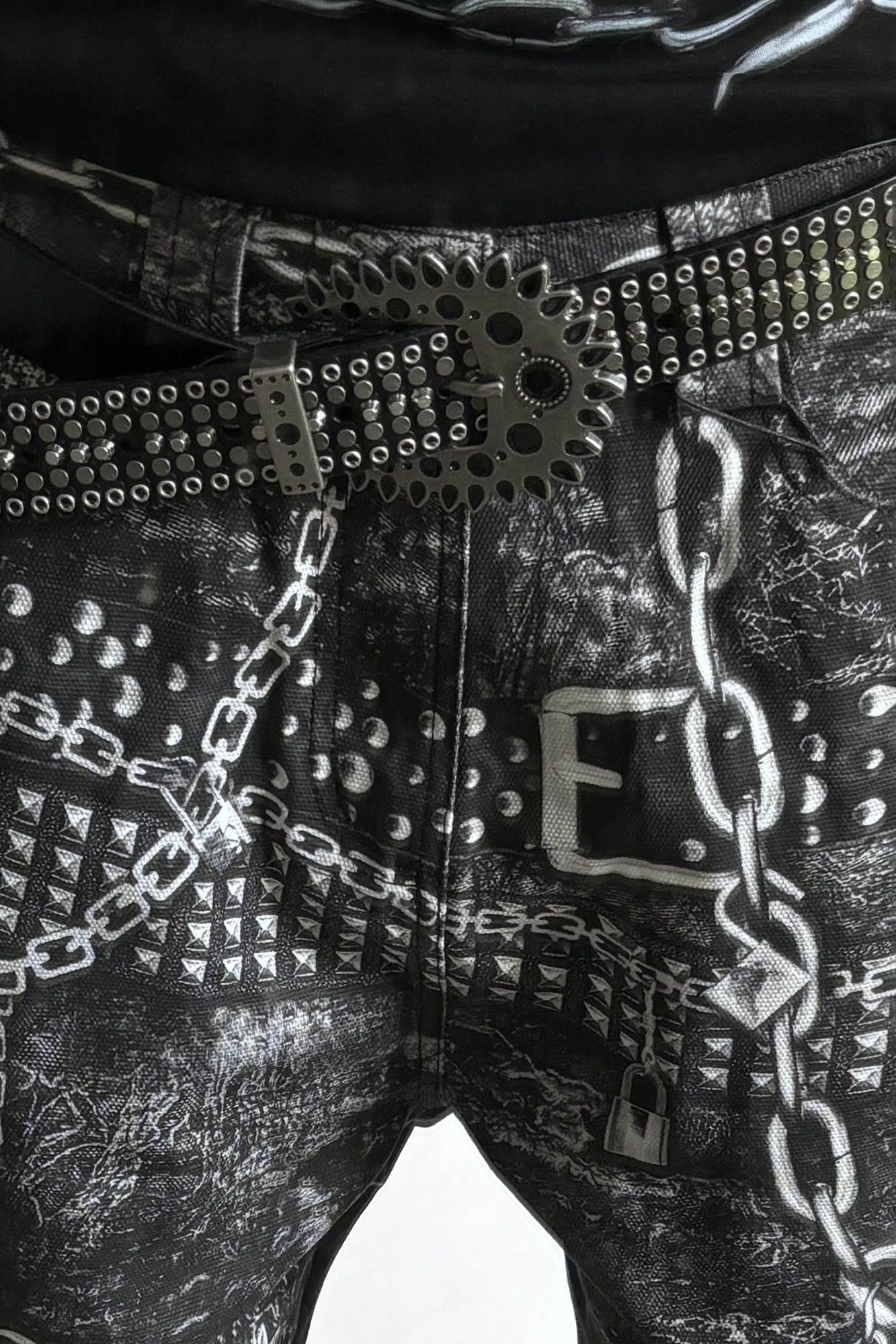 DND4DES Chains Straight-Leg Pants-Pants-S-Free Shipping Leatheretro