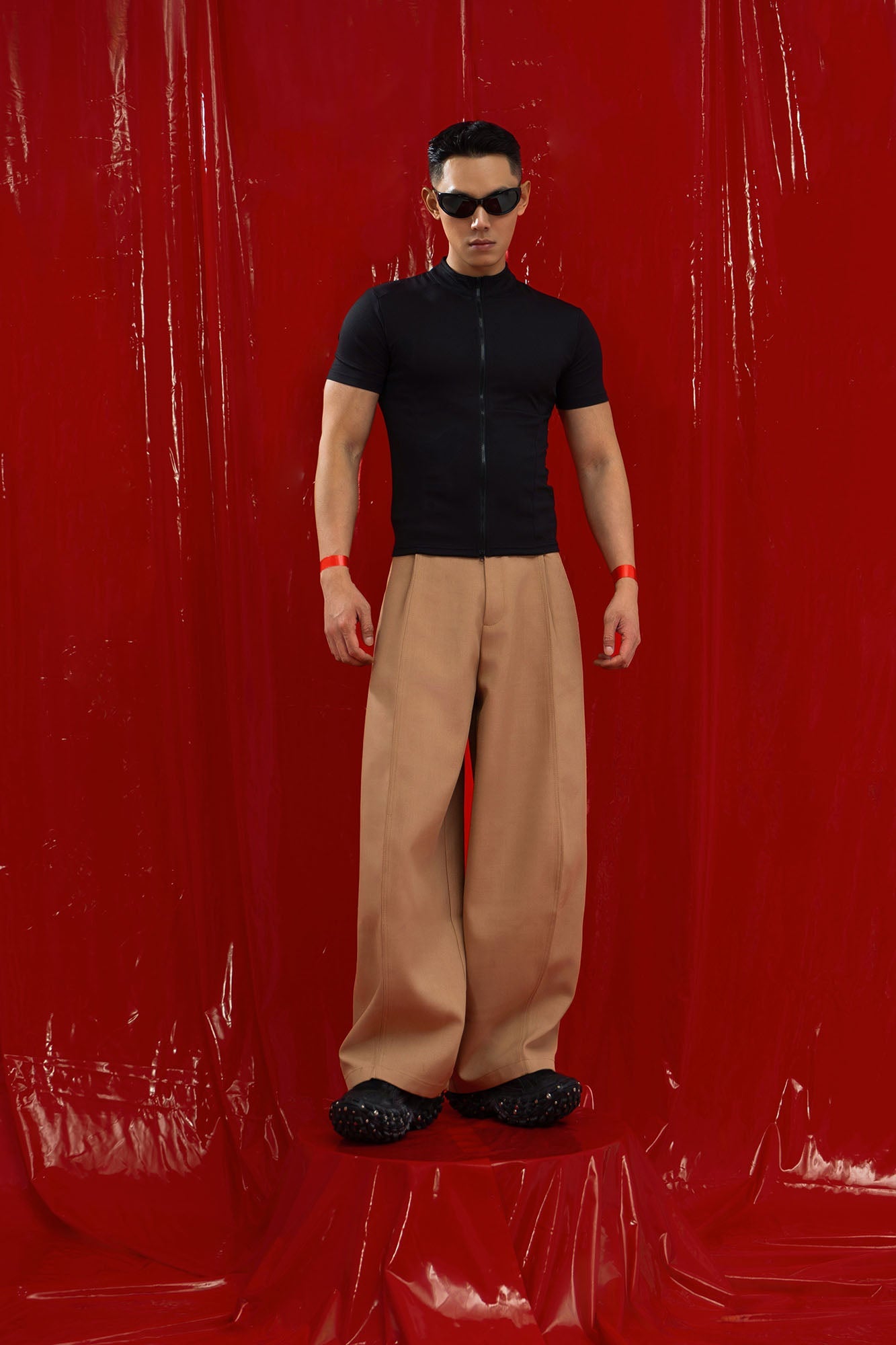CLP Classic Pleats Oversized Pants-Pants-M-Brown-Free Shipping Leatheretro