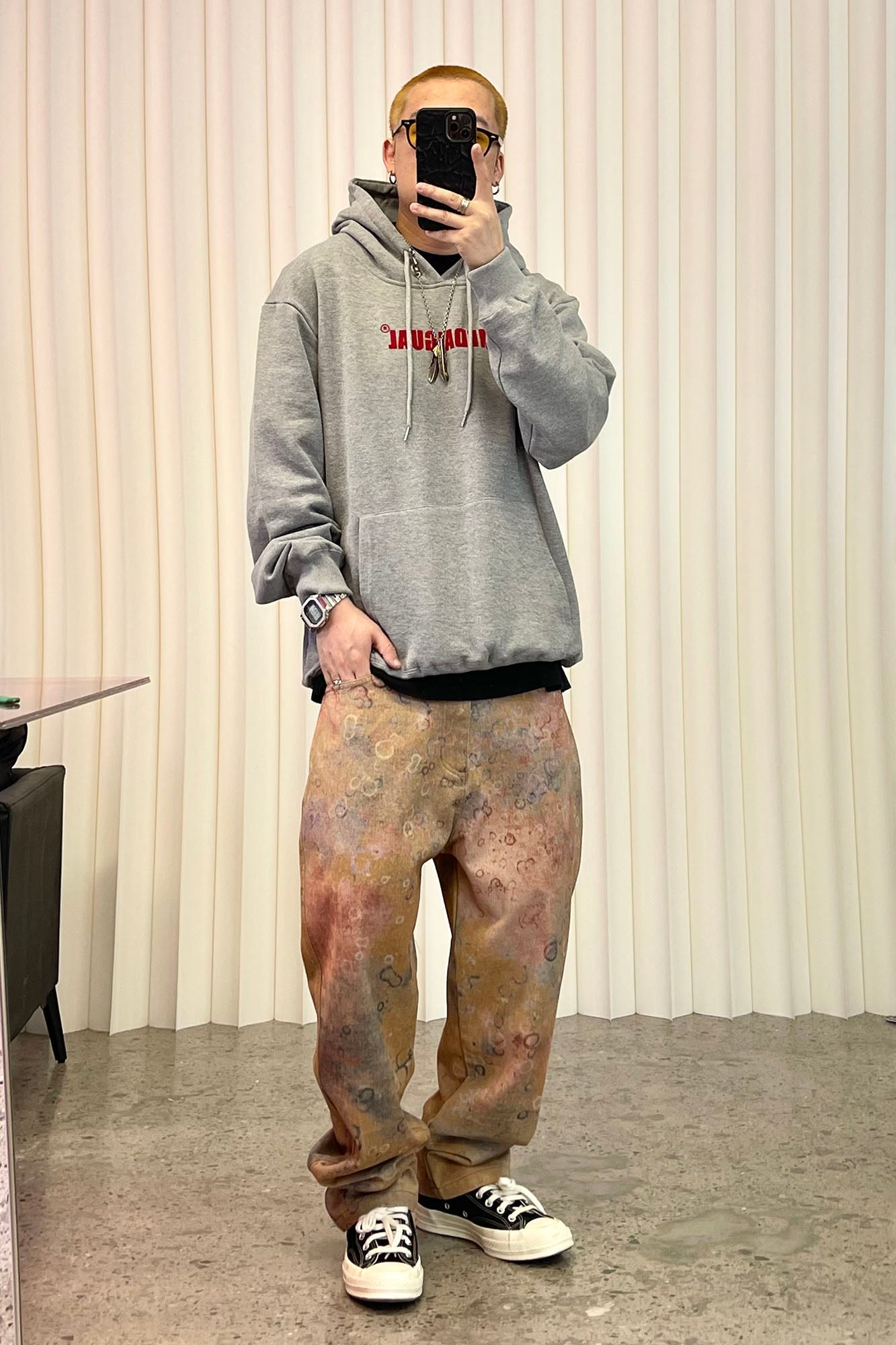 ME DA IGUAL Washed Tie-Dye Bubble Graphic Jeans-Jeans-M-Free Shipping Leatheretro