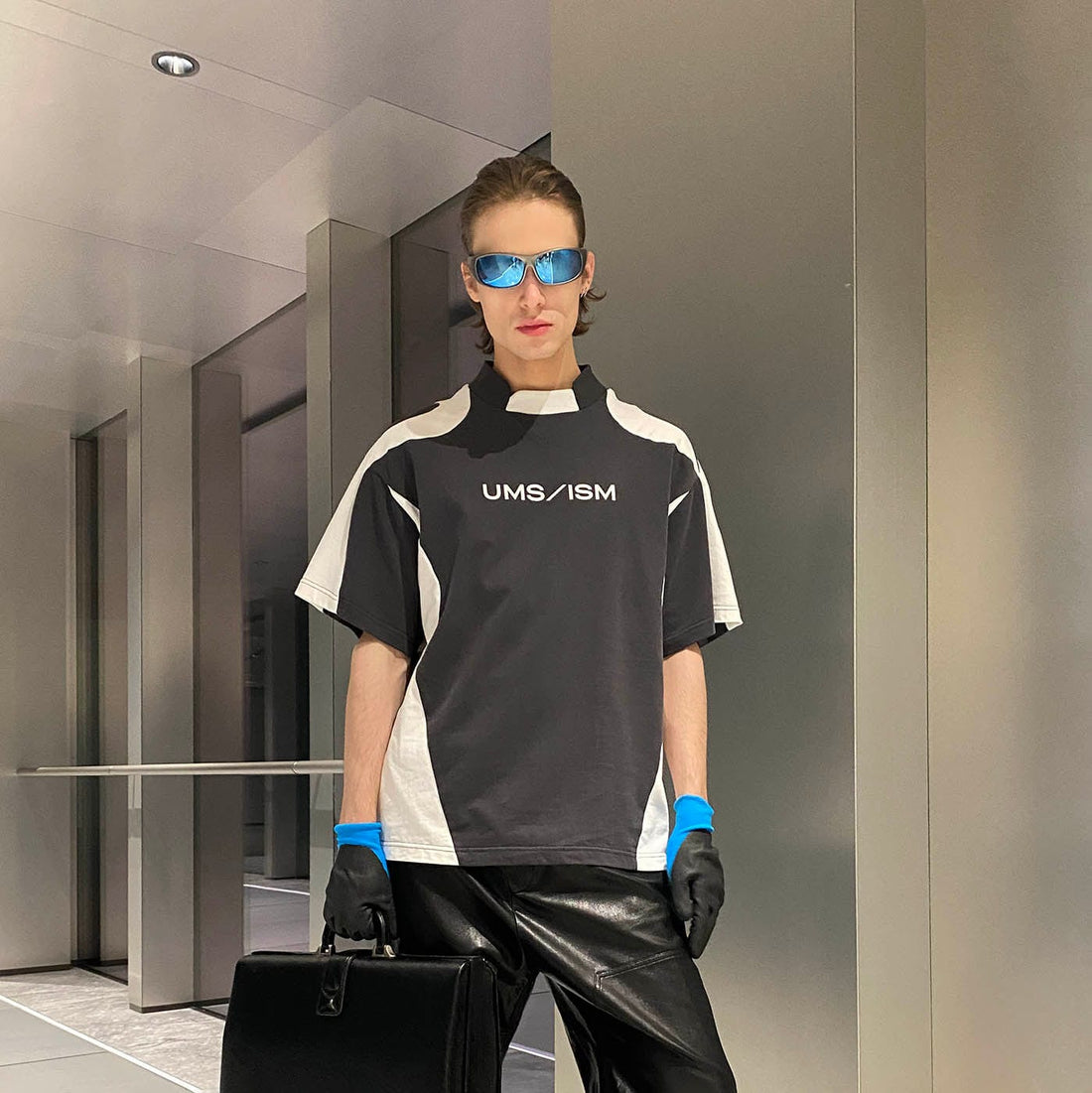 UMAMIISM Modern Spliced Racing T-Shirt-T Shirt-XS-Dark Grey-Free Shipping Leatheretro