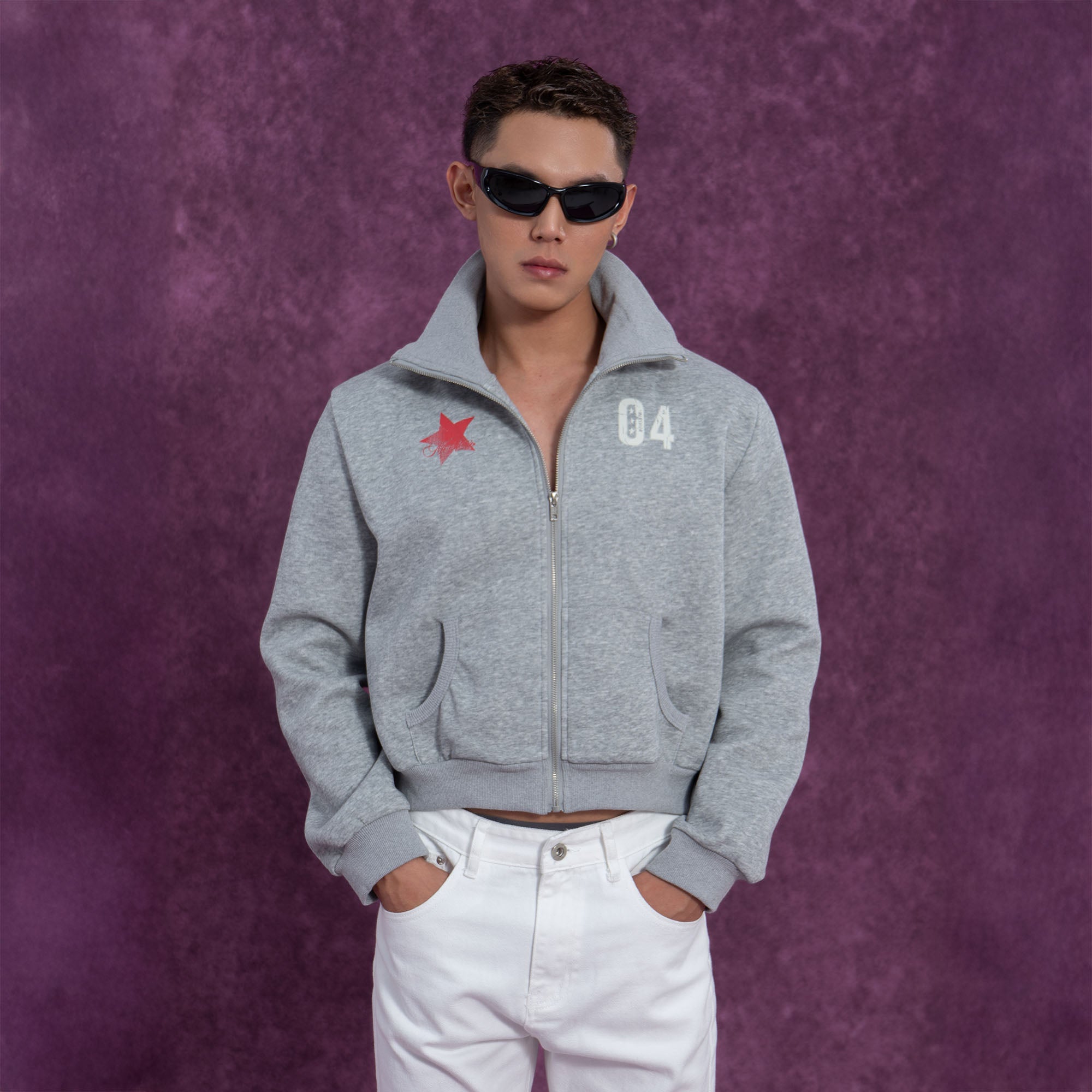 CLP No.04 Cropped Track Jacket-Jacket-S-Gray-Free Shipping Leatheretro