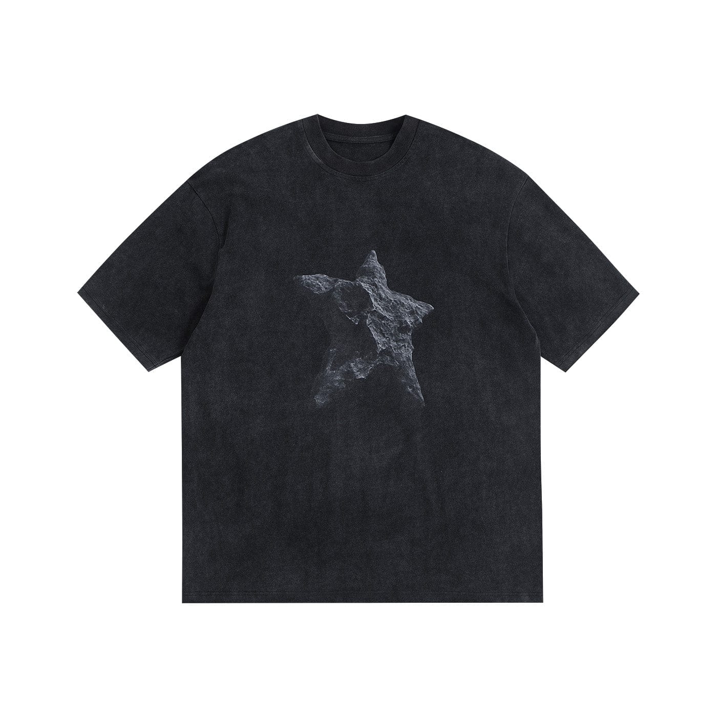 49PERCENT Black Star Stone Washed T-Shirt-T Shirt-XS-Free Shipping Leatheretro