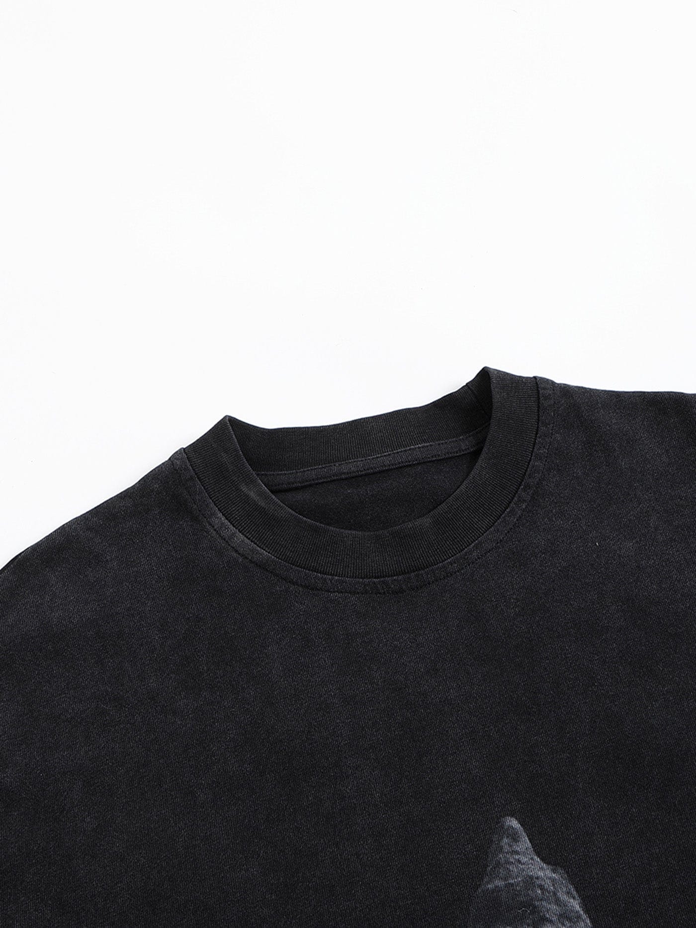 49PERCENT Black Star Stone Washed T-Shirt-T Shirt-XS-Free Shipping Leatheretro