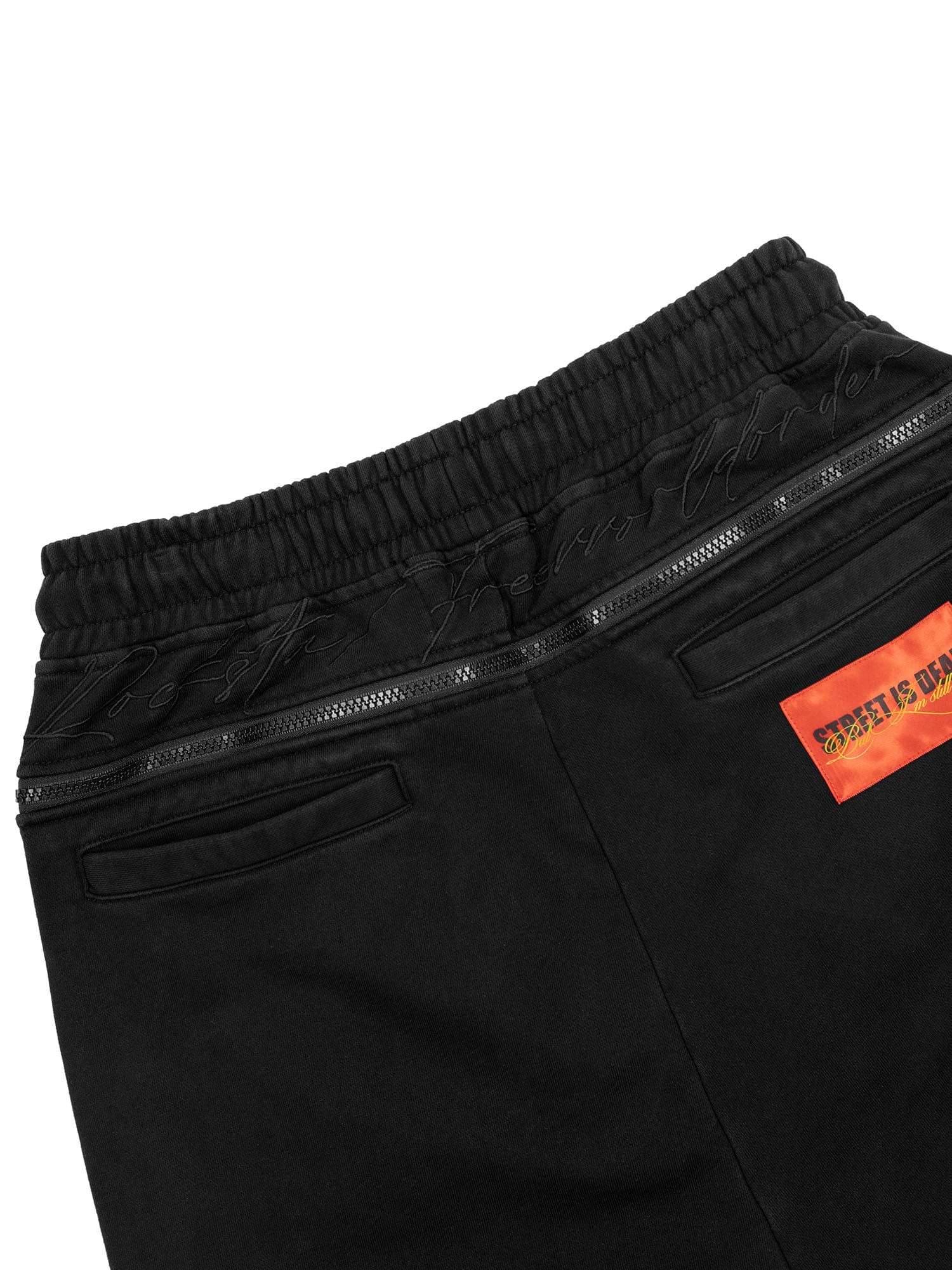 FVVO Distressed Embroidered Drawstring Sweatpants-Pants-S-Black-Free Shipping Leatheretro