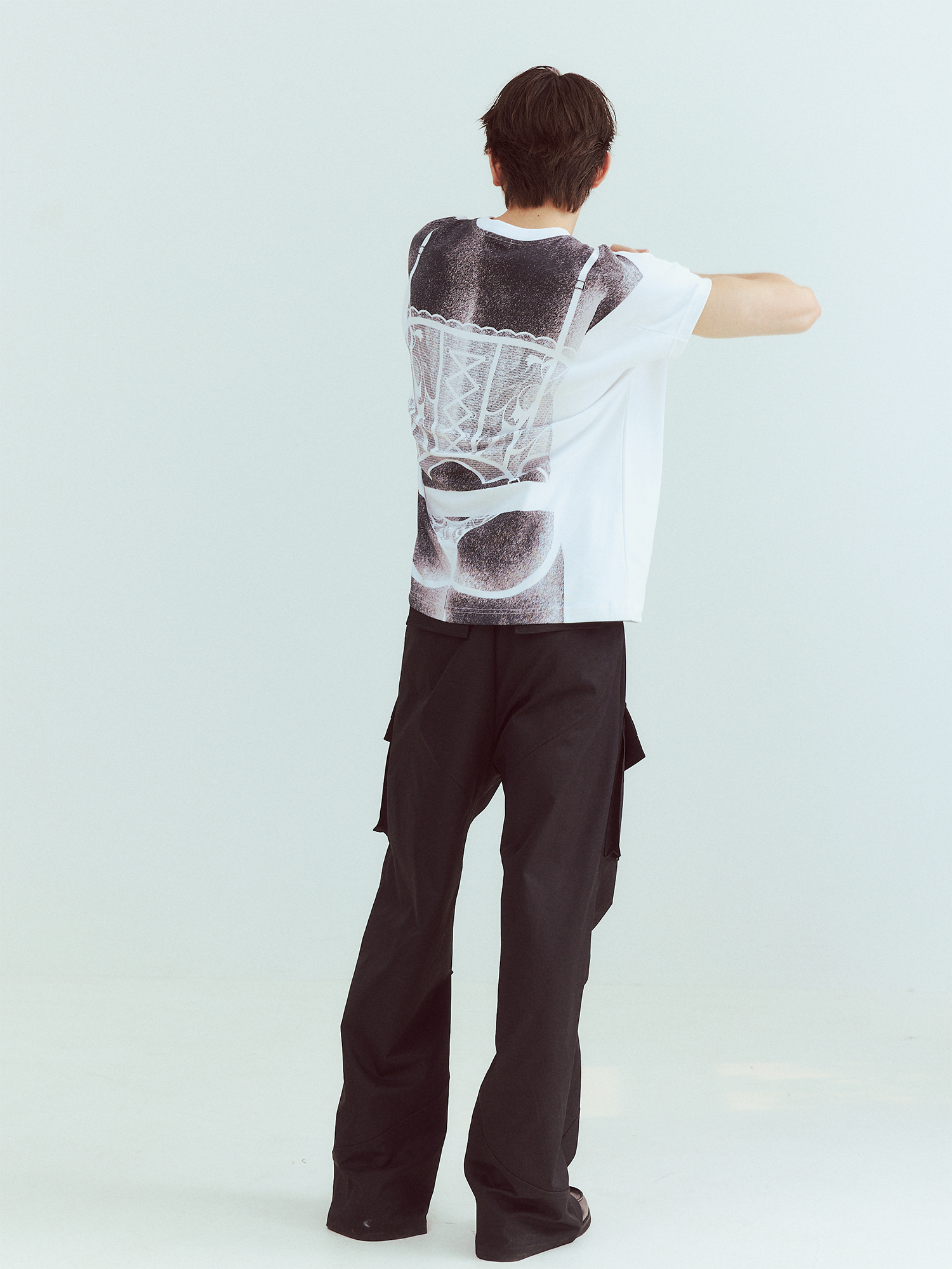 KADAKADA Sculptural Corset Graphic T-Shirt-T Shirt-M (Preorder)-Black-Free Shipping Leatheretro