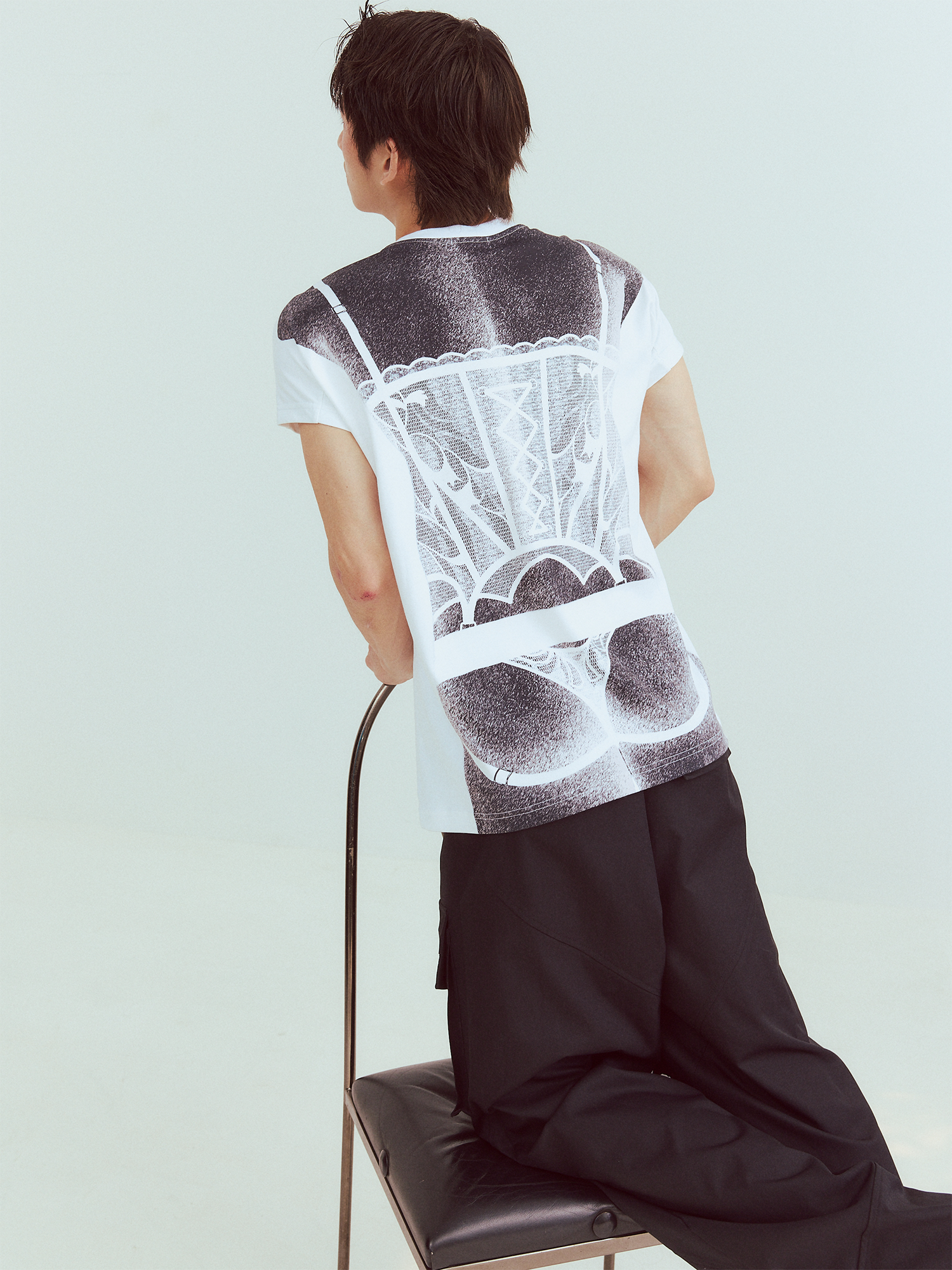 KADAKADA Sculptural Corset Graphic T-Shirt-T Shirt-M (Preorder)-Black-Free Shipping Leatheretro