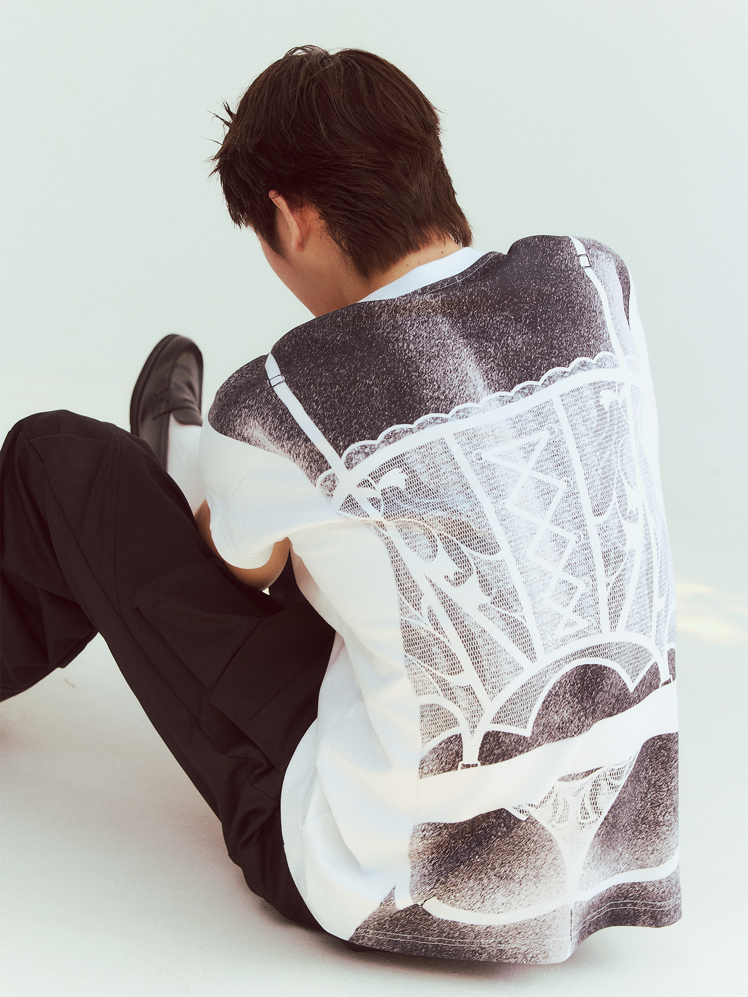 KADAKADA Sculptural Corset Graphic T-Shirt-T Shirt-M (Preorder)-Black-Free Shipping Leatheretro