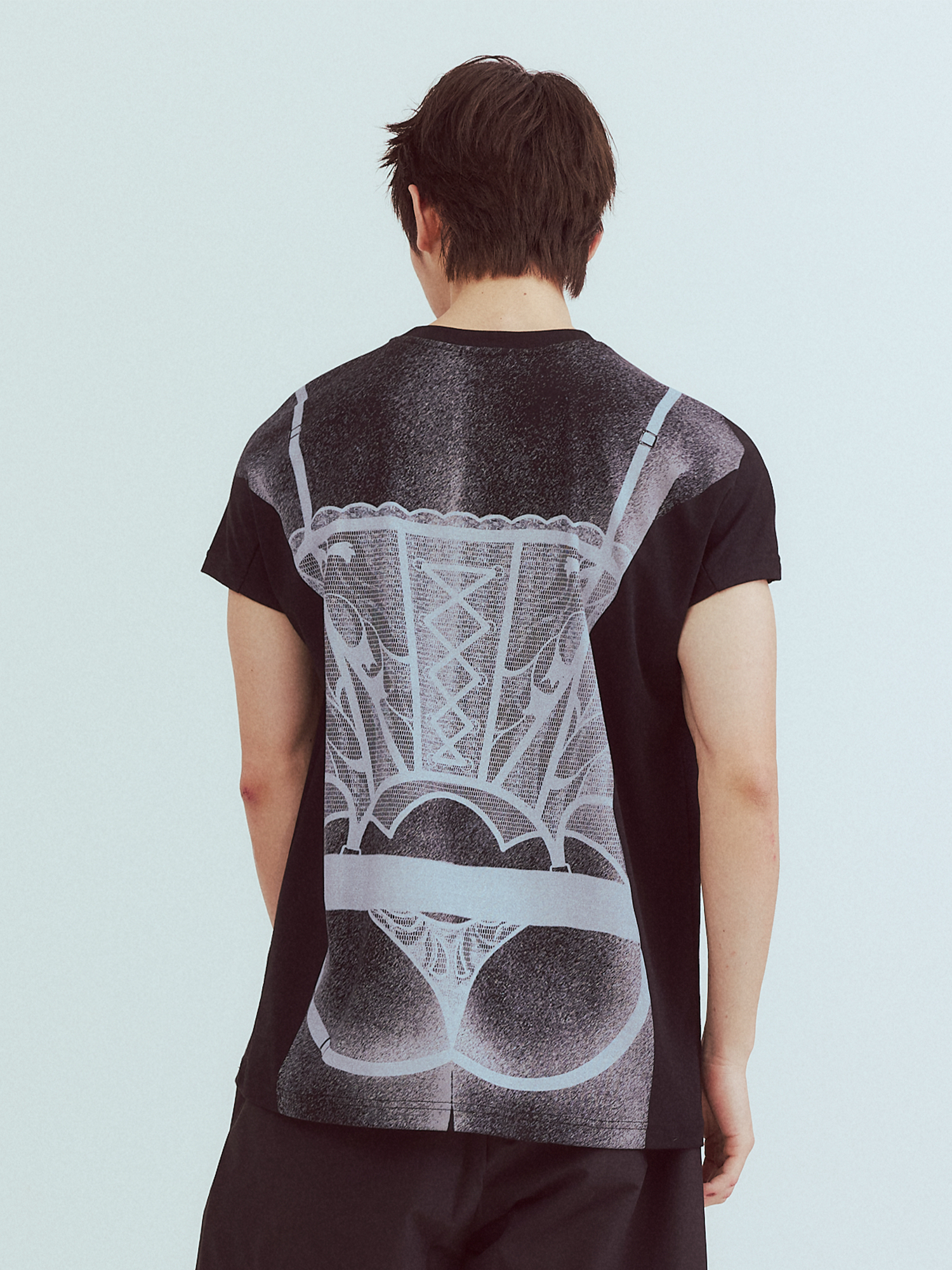 KADAKADA Sculptural Corset Graphic T-Shirt-T Shirt-M (Preorder)-Black-Free Shipping Leatheretro