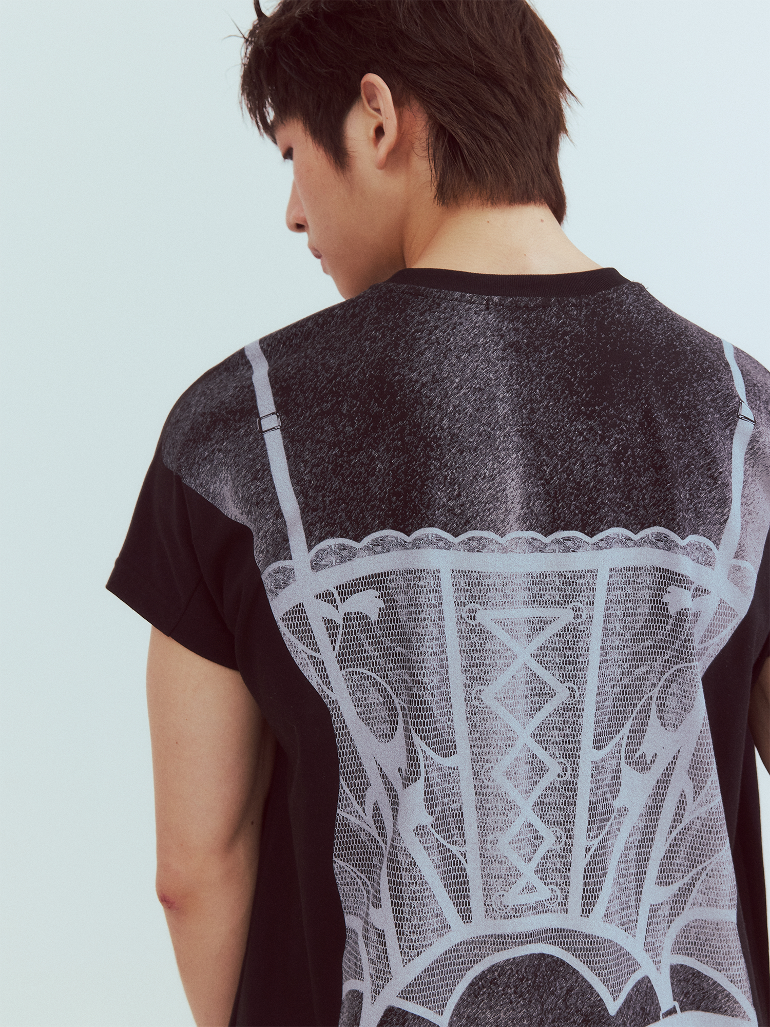 KADAKADA Sculptural Corset Graphic T-Shirt-T Shirt-M (Preorder)-Black-Free Shipping Leatheretro