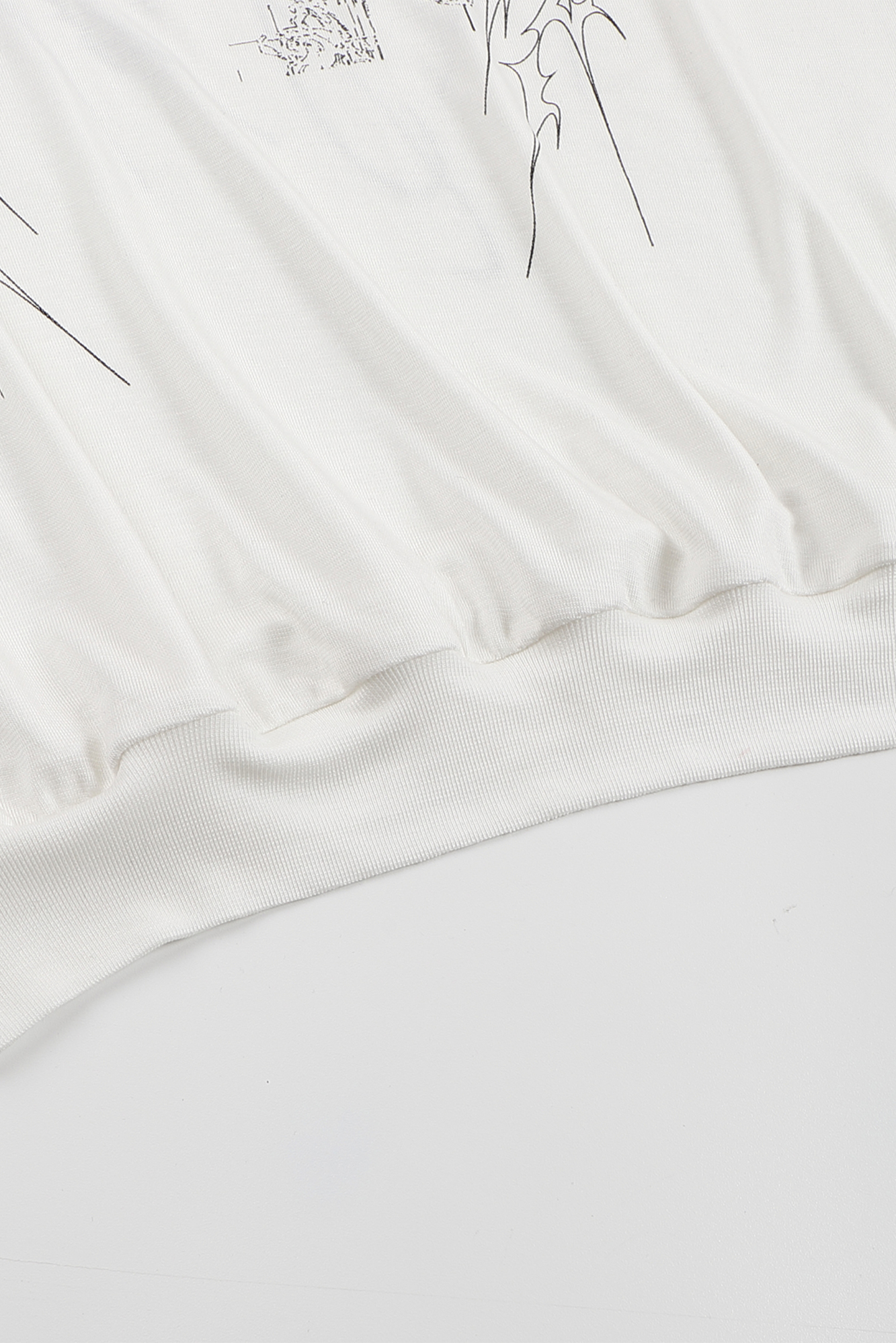 WHISTLEHUNTER Lyocell Graphic Long-Sleeve Tee-T Shirt-S (Preorder)-White-Free Shipping Leatheretro