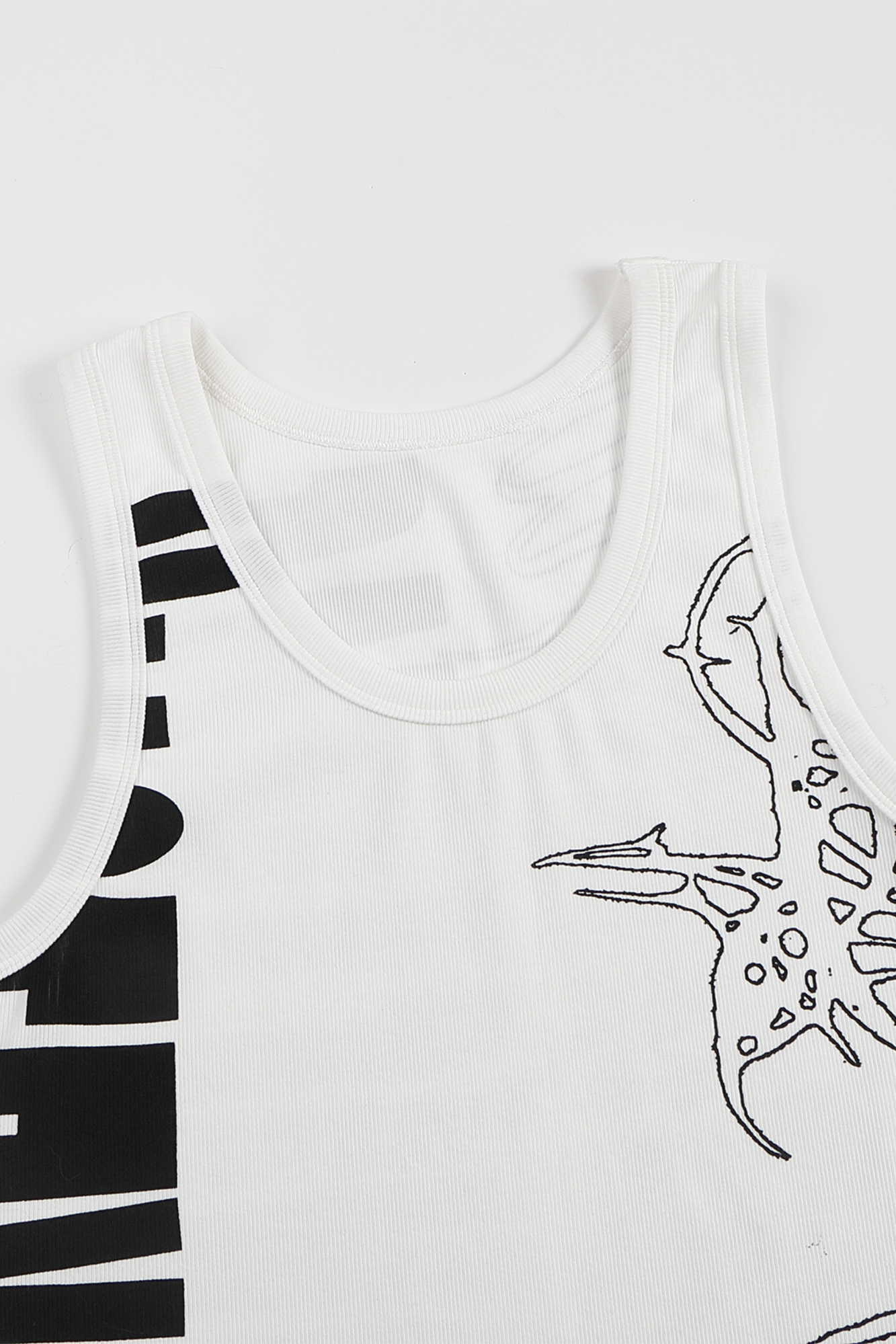 WHISTLEHUNTER Graffiti Ribbed Tank Top-Tank Top-S (Preorder)-Black-Free Shipping Leatheretro