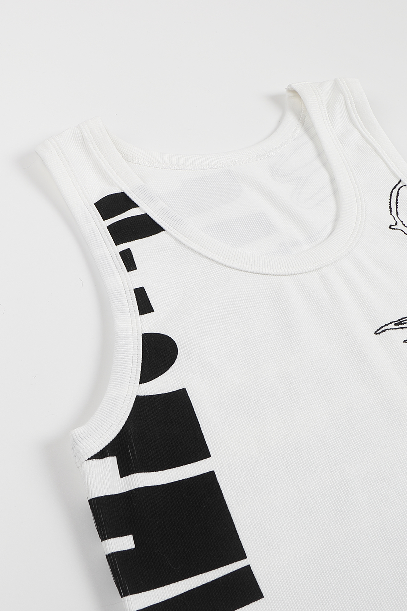 WHISTLEHUNTER Graffiti Ribbed Tank Top-Tank Top-S (Preorder)-Black-Free Shipping Leatheretro