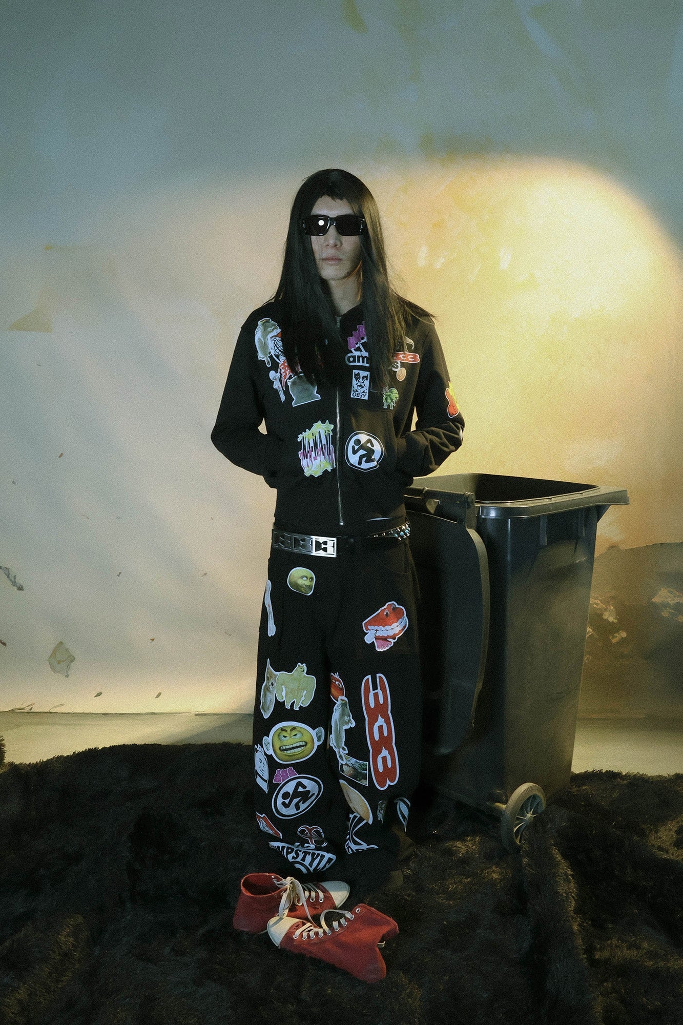 PCCVISION Meme Graphics Wide-Leg Pants-Pants-XS-Free Shipping Leatheretro