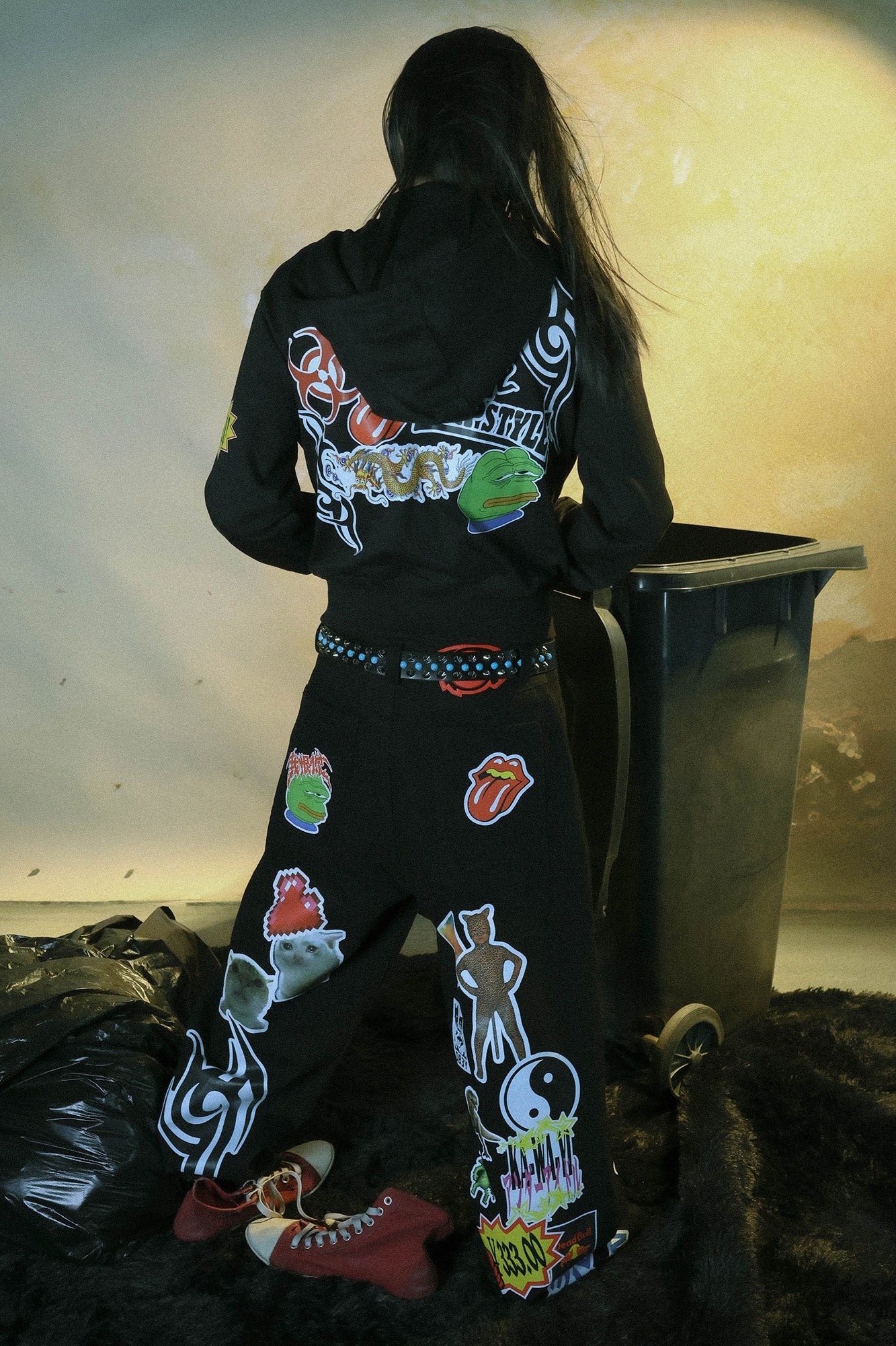 PCCVISION Meme Graphics Wide-Leg Pants-Pants-XS-Free Shipping Leatheretro