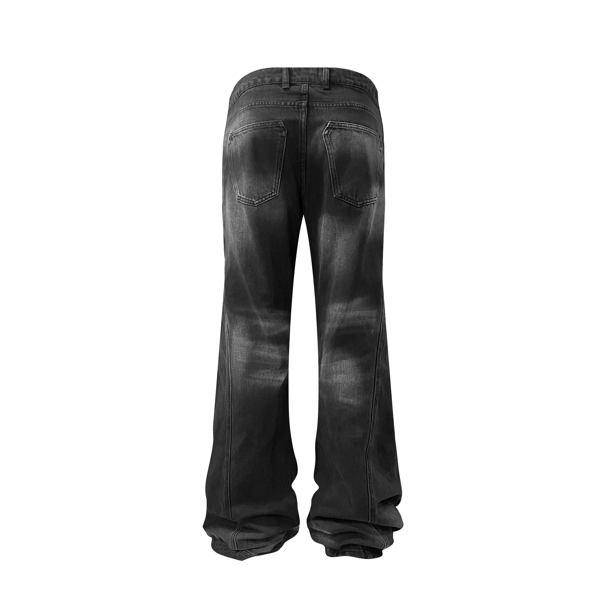 TH4SWE Washed Cracked Whisker Flared Jeans-Jeans-XS-Free Shipping Leatheretro