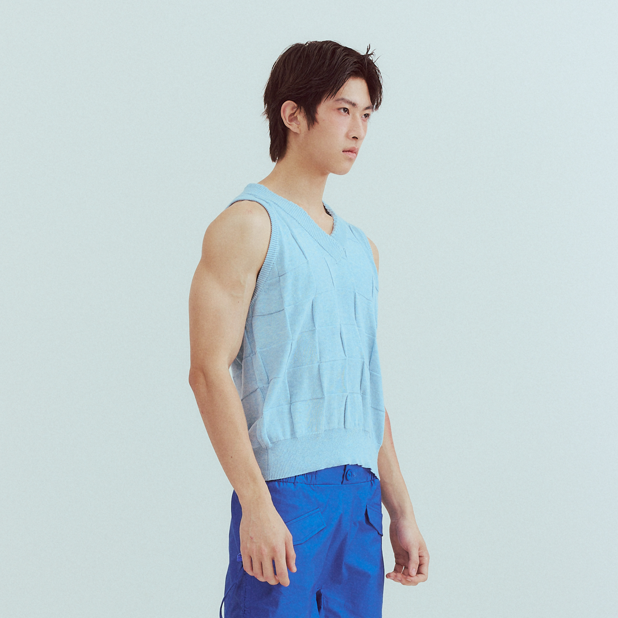 KADAKADA Checkerboard V-Neck Knitted Vest-Vest-M (Preorder)-Free Shipping Leatheretro