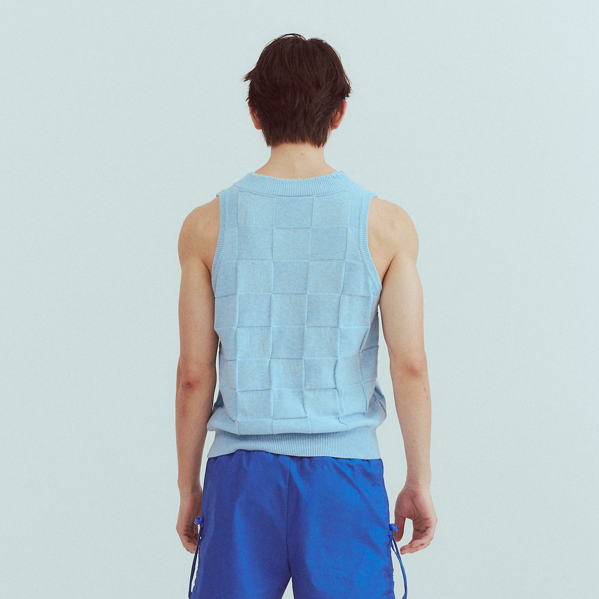 KADAKADA Checkerboard V-Neck Knitted Vest-Vest-M (Preorder)-Free Shipping Leatheretro