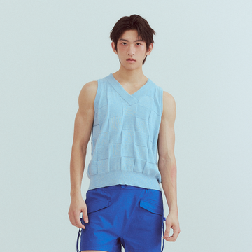 KADAKADA Checkerboard V-Neck Knitted Vest-Vest-M (Preorder)-Free Shipping Leatheretro