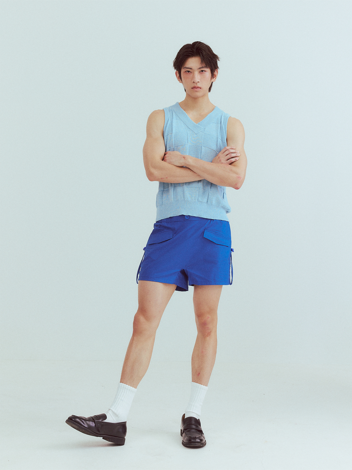 KADAKADA Checkerboard V-Neck Knitted Vest-Vest-M (Preorder)-Free Shipping Leatheretro