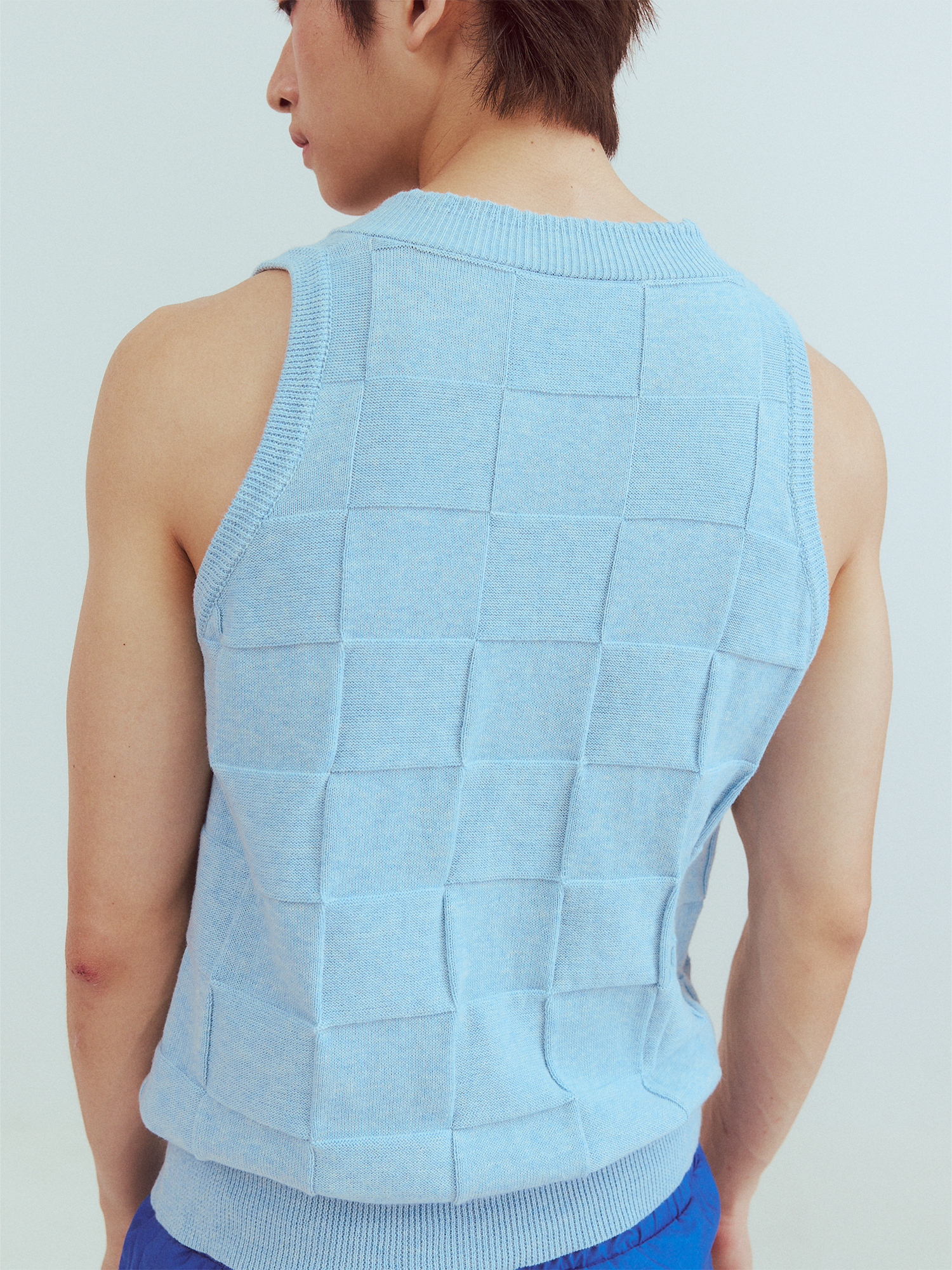 KADAKADA Checkerboard V-Neck Knitted Vest-Vest-M (Preorder)-Free Shipping Leatheretro