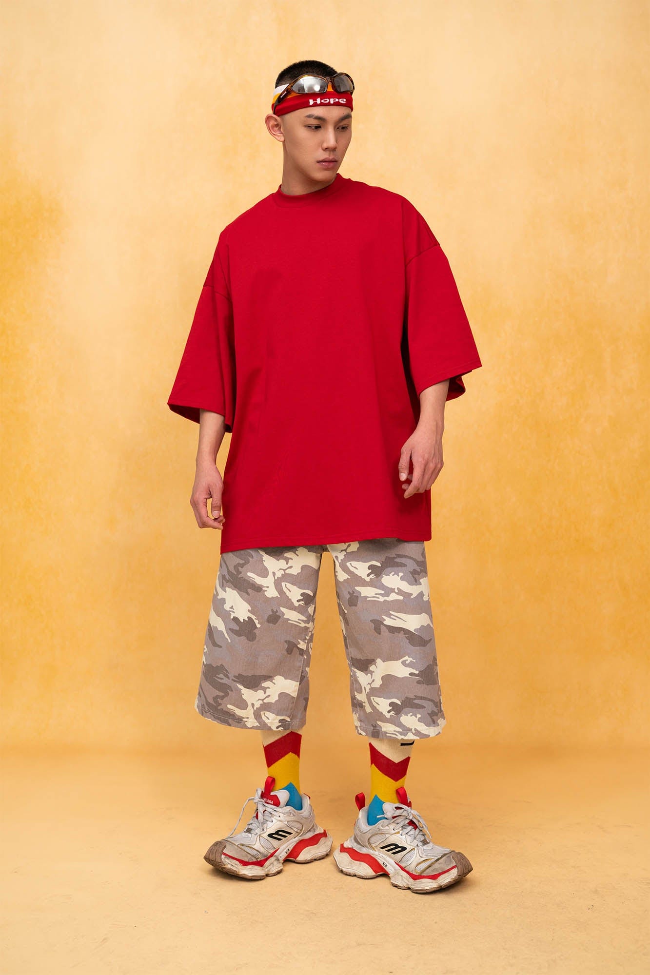 CLP Essential Heavy-Weight Oversized Boxy T-Shirt-T Shirt-M-Red-Free Shipping Leatheretro