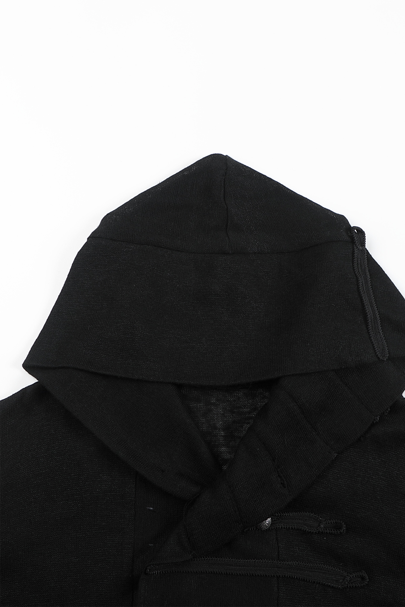 WHISTLEHUNTER Military Tape-Trim Hooded Cardigan-Jacket-S (Preorder)-Black-Free Shipping Leatheretro