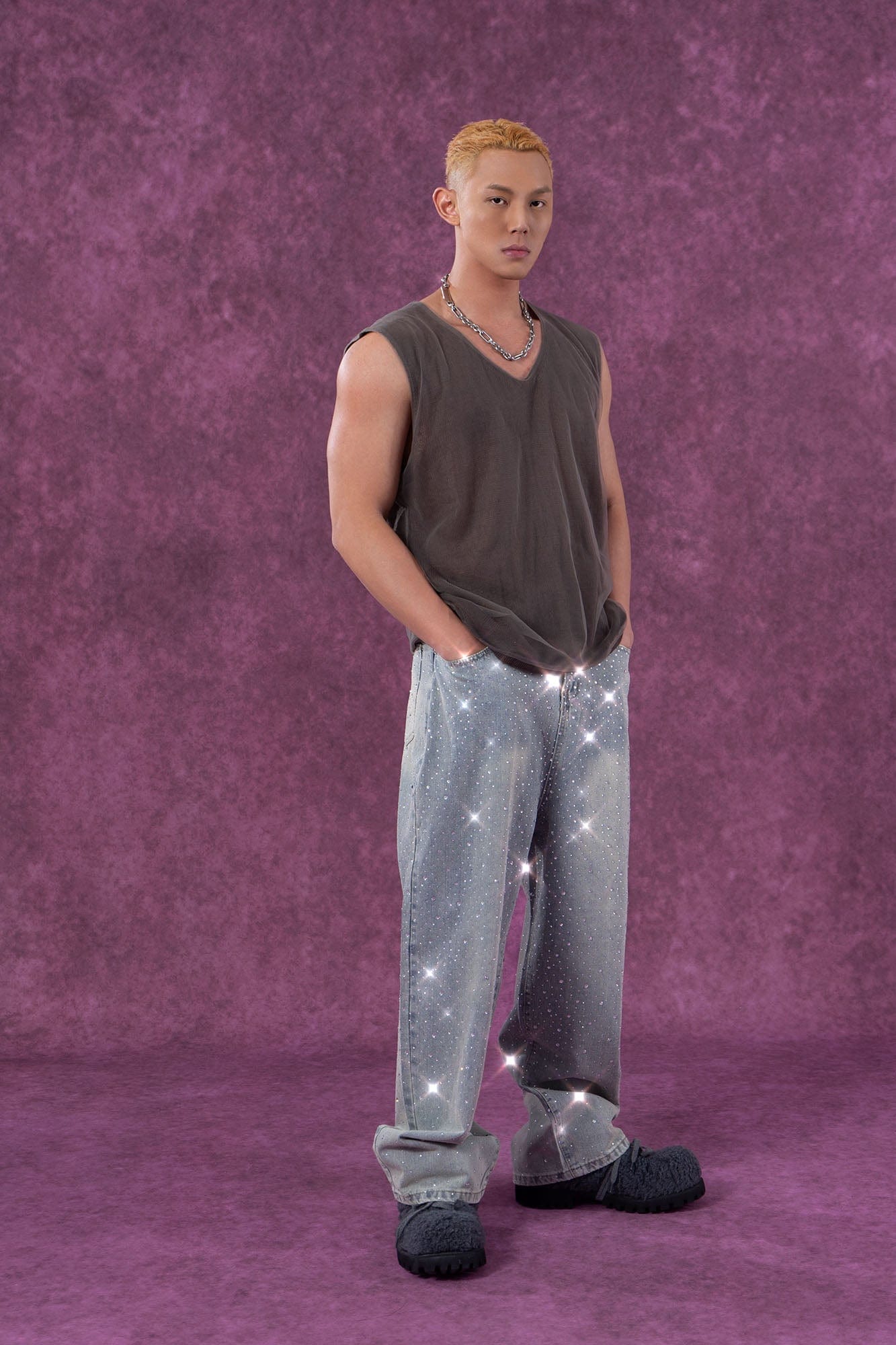 CLP Sheer-Layered V-Neck Oversized Tank Top-Tank Top-M-Apricot-Free Shipping Leatheretro