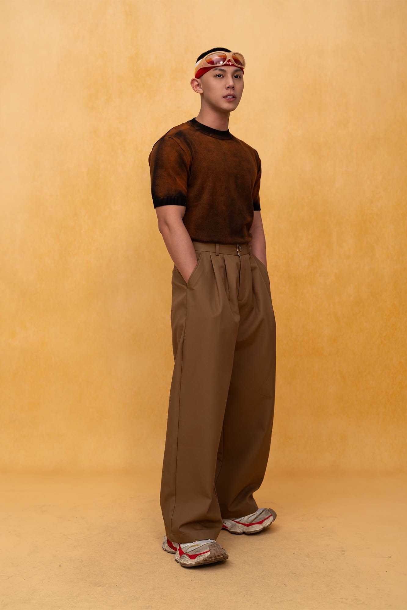 CLP Gradient Sheer Knitted T-Shirt-T Shirt-M-Blue-Free Shipping Leatheretro