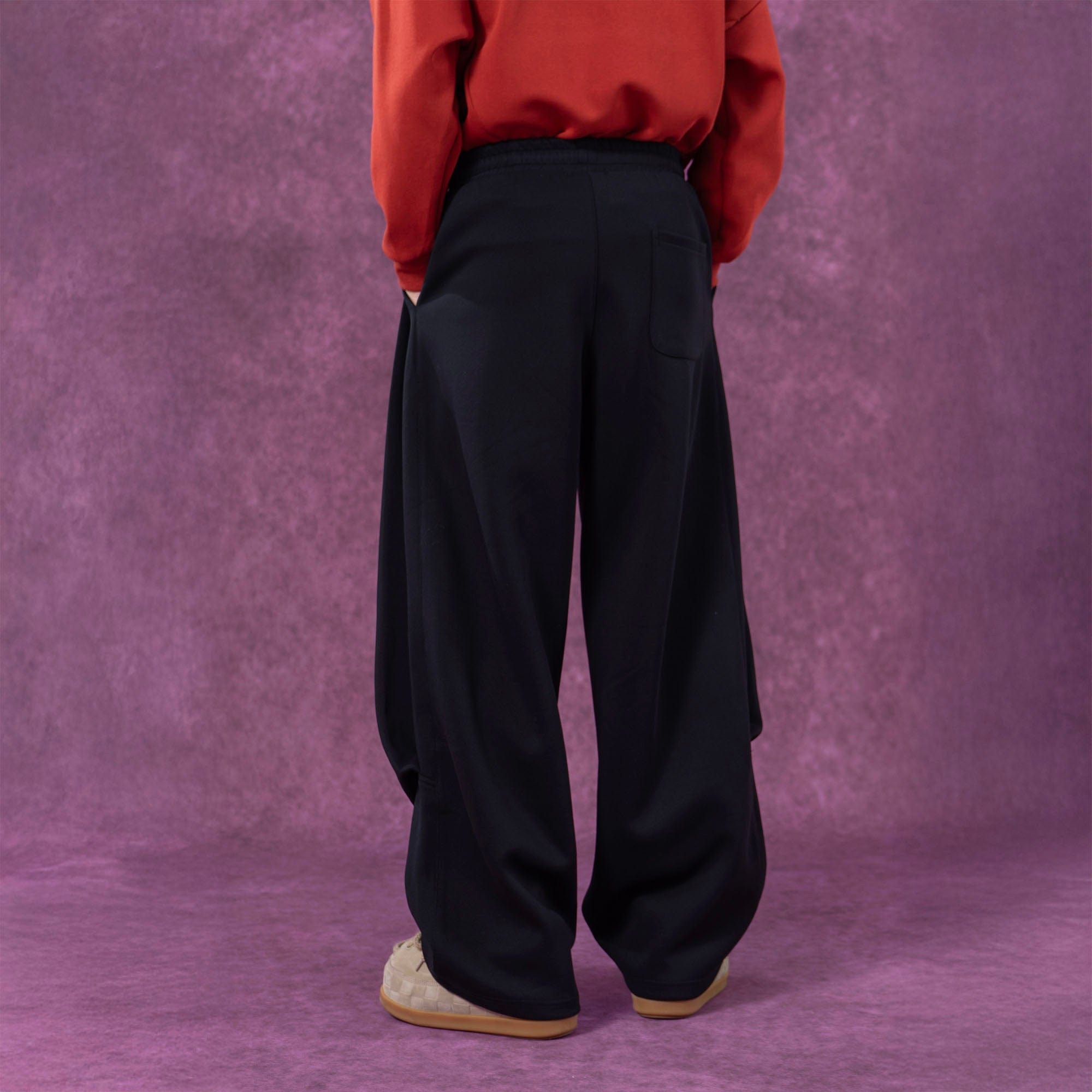 CLP Pleated Wide-Leg Sweatpants-Pants-M-Gray-Free Shipping Leatheretro