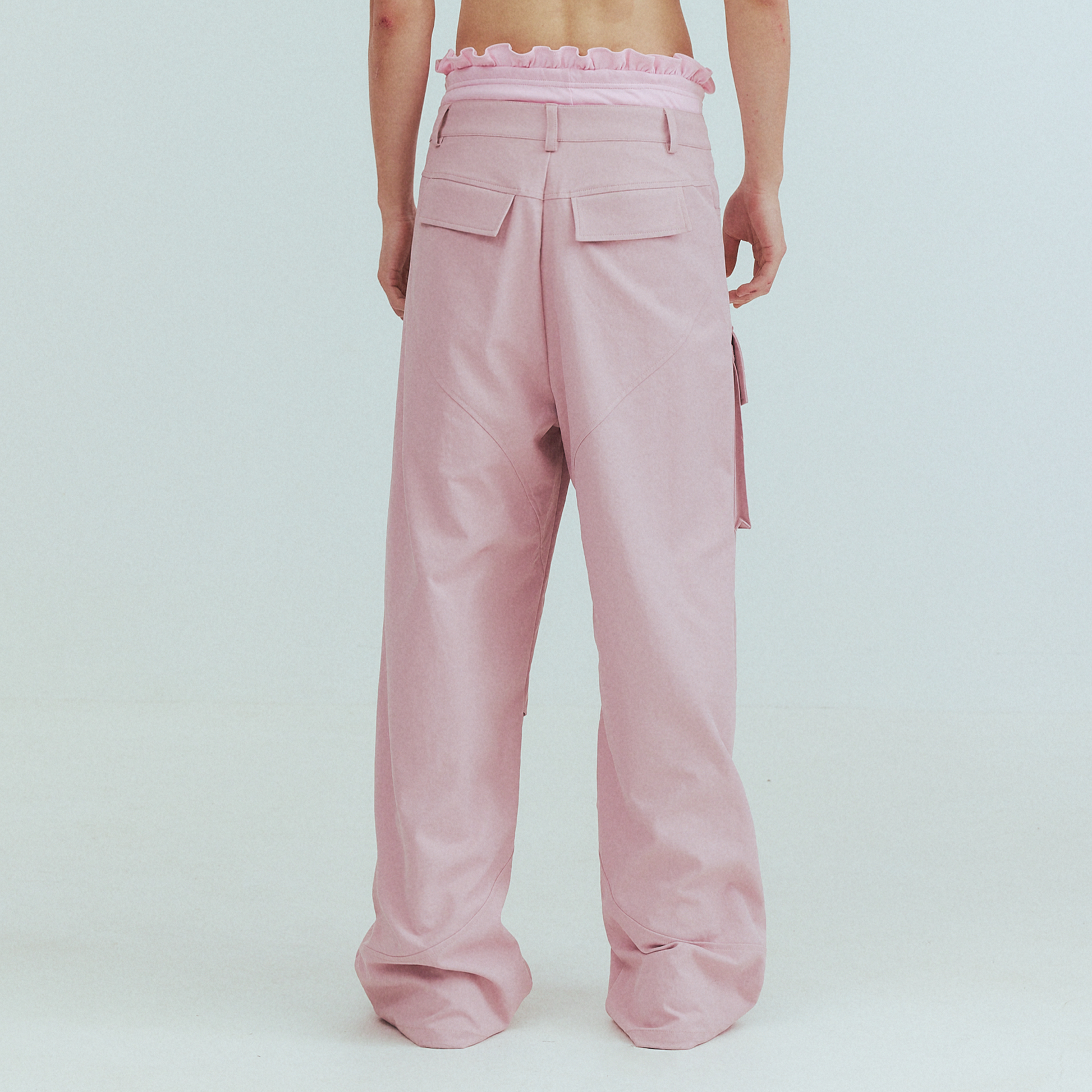 KADAKADA Paneled Wide-Leg Cargo Pants-Pants-M (Preorder)-Black-Free Shipping Leatheretro