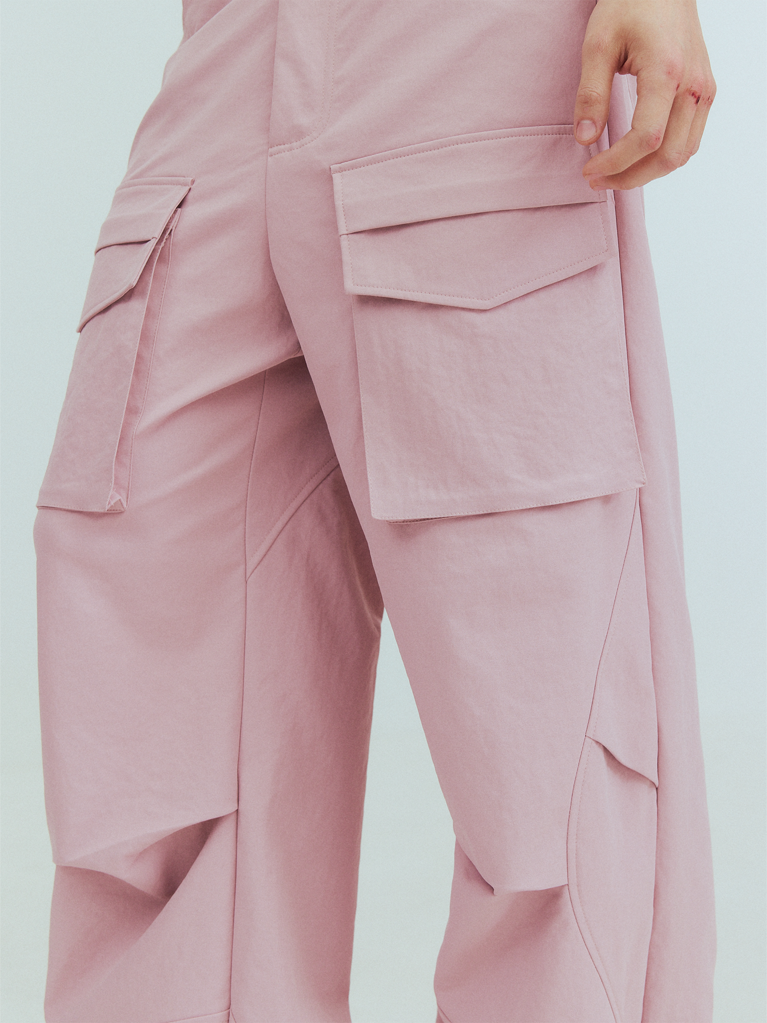 KADAKADA Paneled Wide-Leg Cargo Pants-Pants-M (Preorder)-Black-Free Shipping Leatheretro