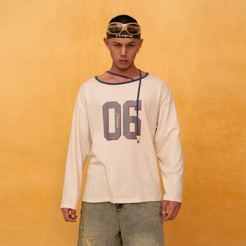CLP No.06 Drawstring Neck Long-Sleeve Tee-L/S Tee-S-Free Shipping Leatheretro