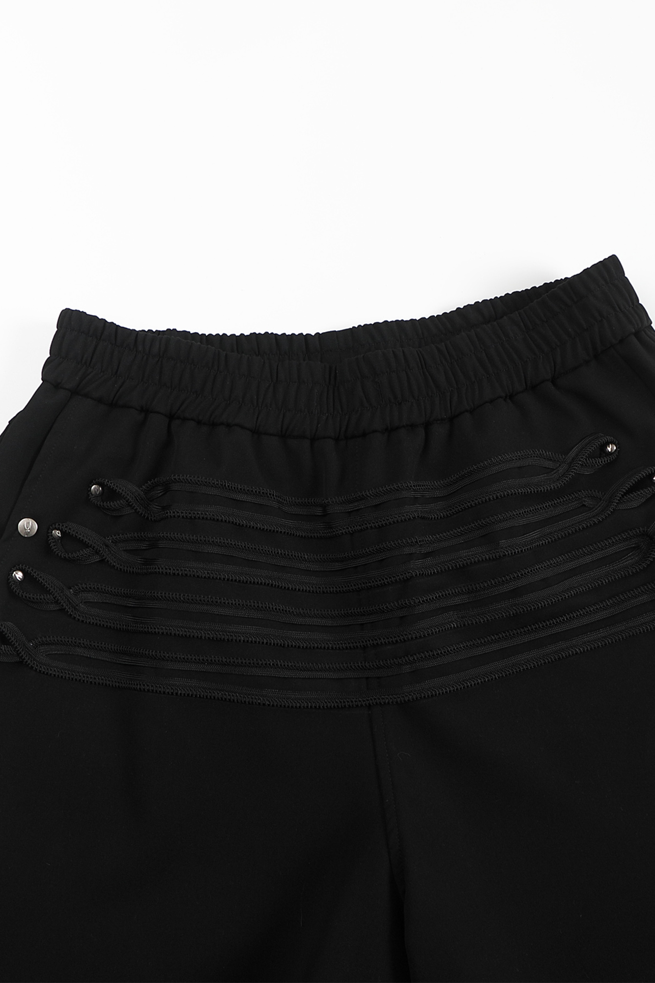 WHISTLEHUNTER Strap-Trim Tailored Trousers-Pants-S (Preorder)-Black-Free Shipping Leatheretro